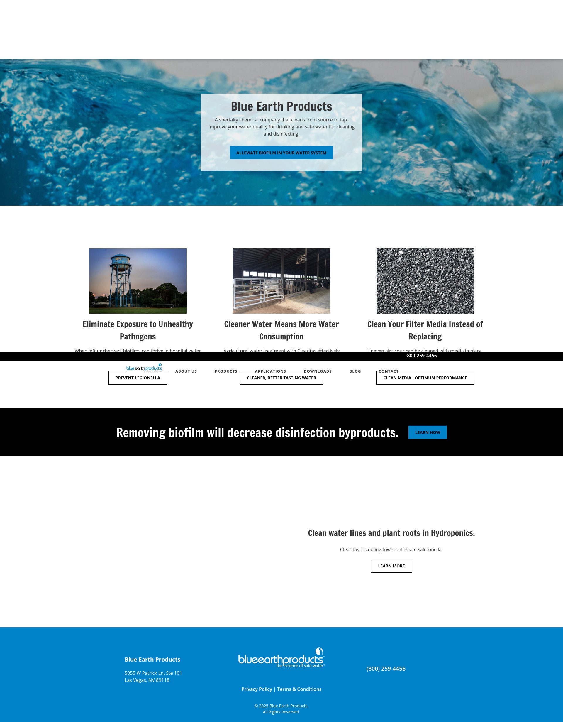 Screenshot of blueearthproducts.com
