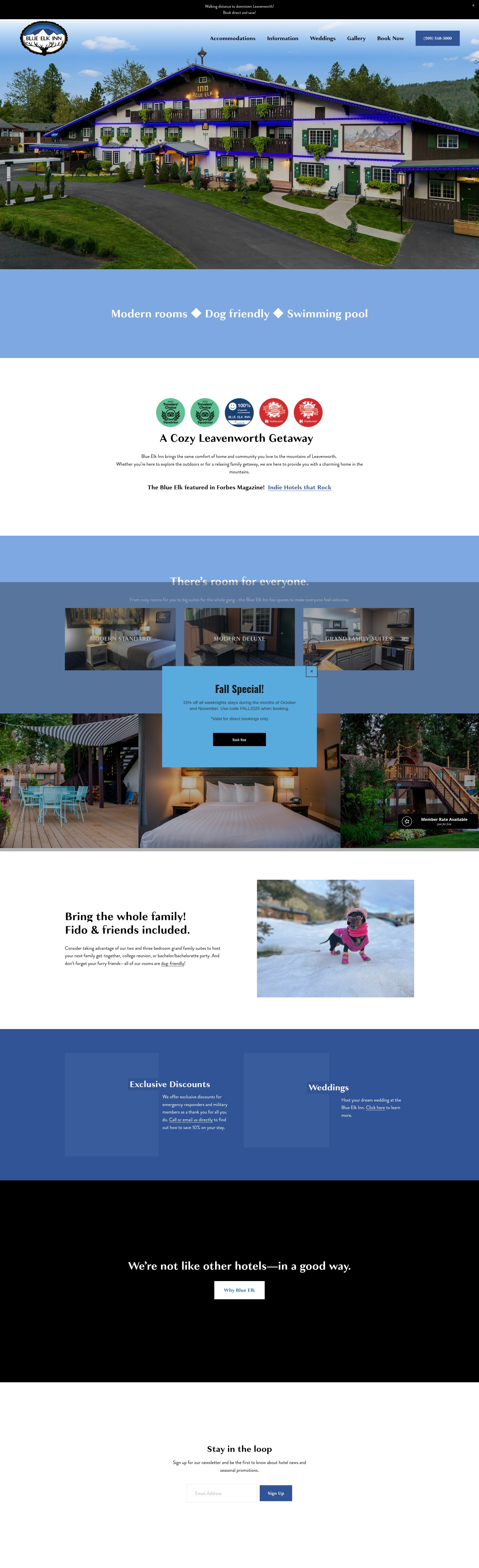Screenshot of blueelkleavenworth.com