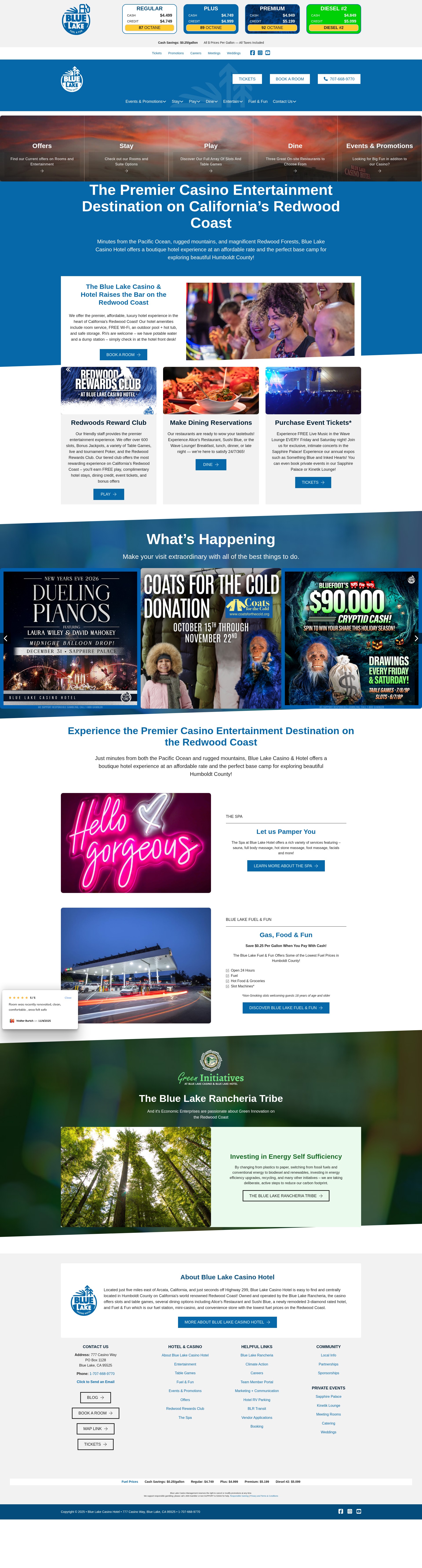 Screenshot of bluelakecasino.com