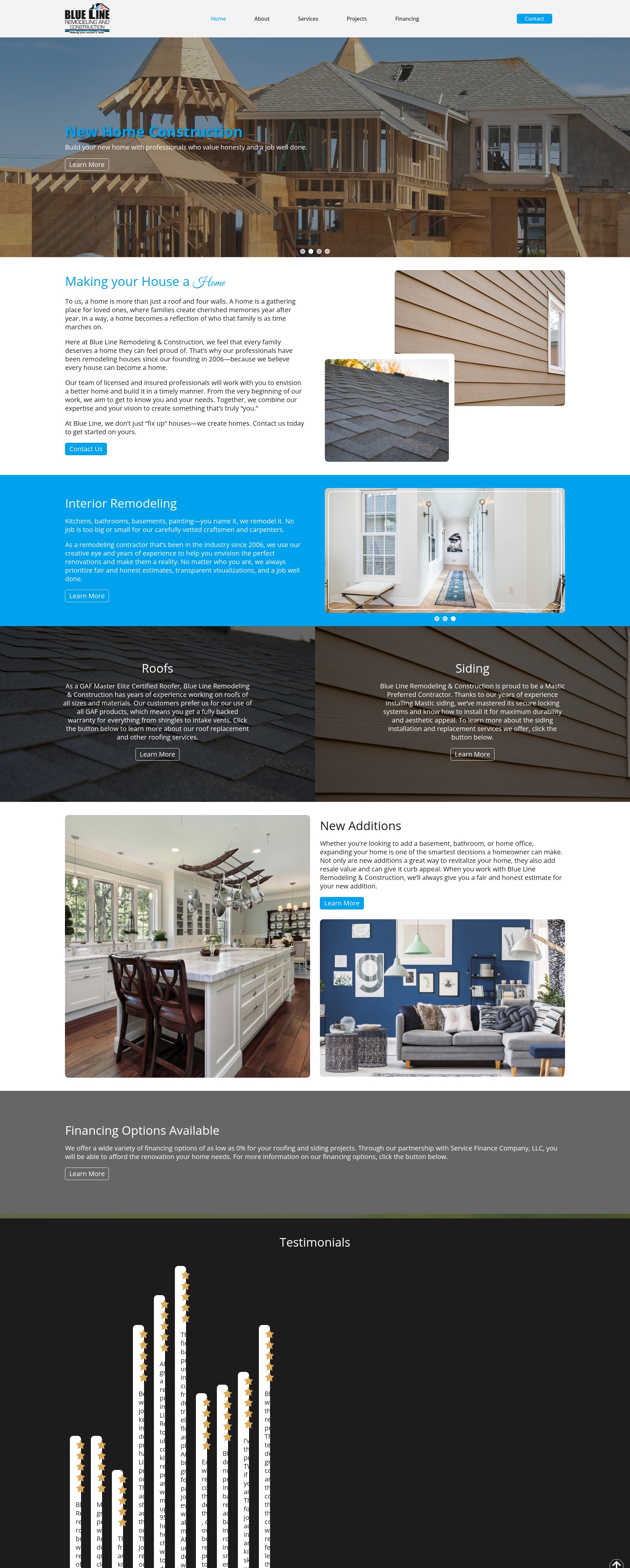 Screenshot of bluelineremod.com