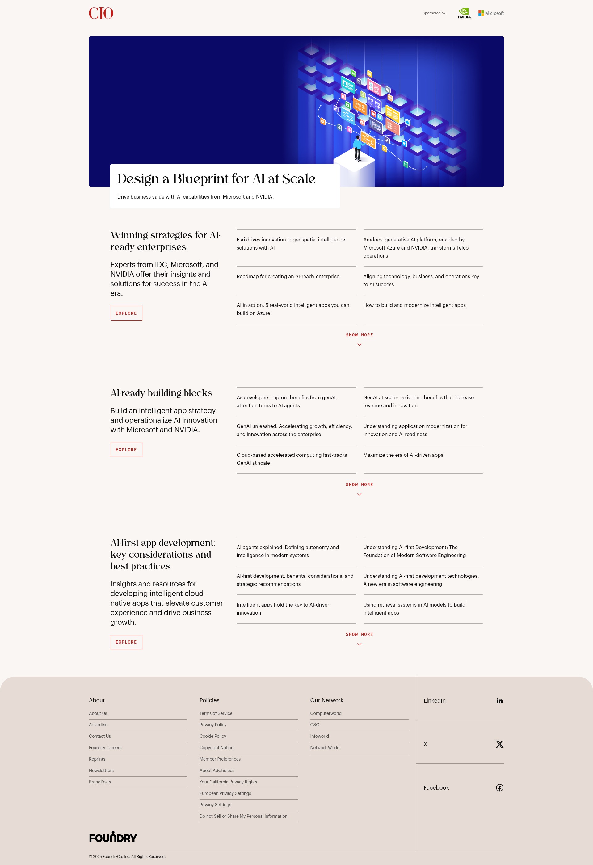 Screenshot of blueprintforai.cio.com