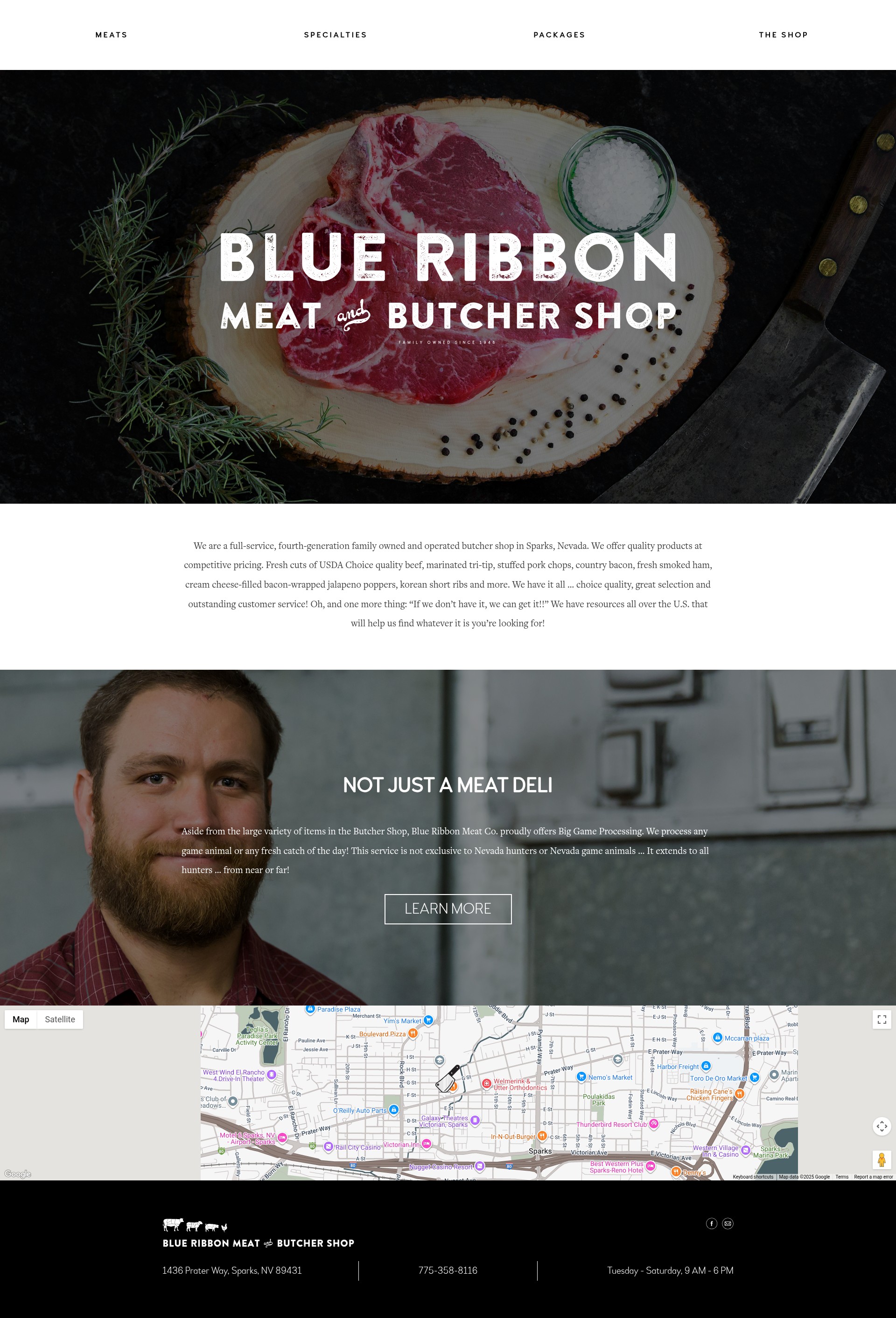 Screenshot of blueribbonbutchershop.com