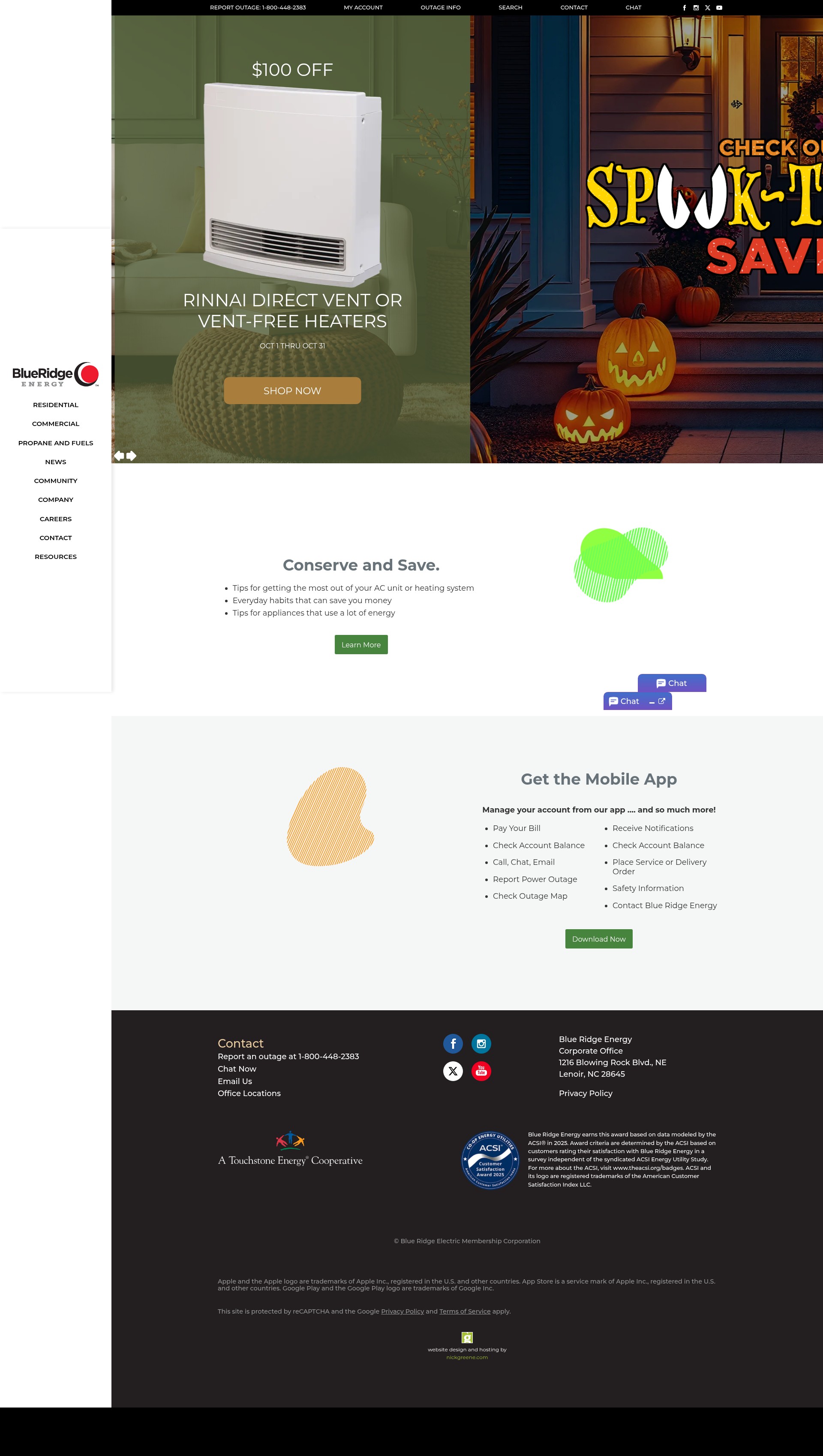Screenshot of blueridgeenergy.com