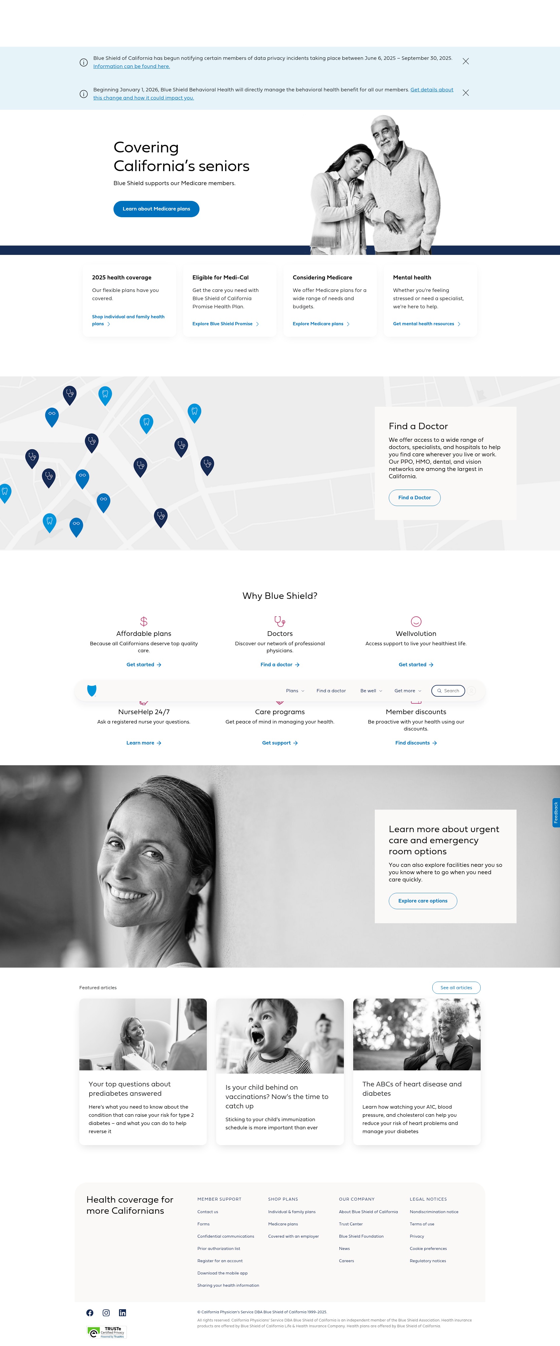 Screenshot of blueshieldca.com