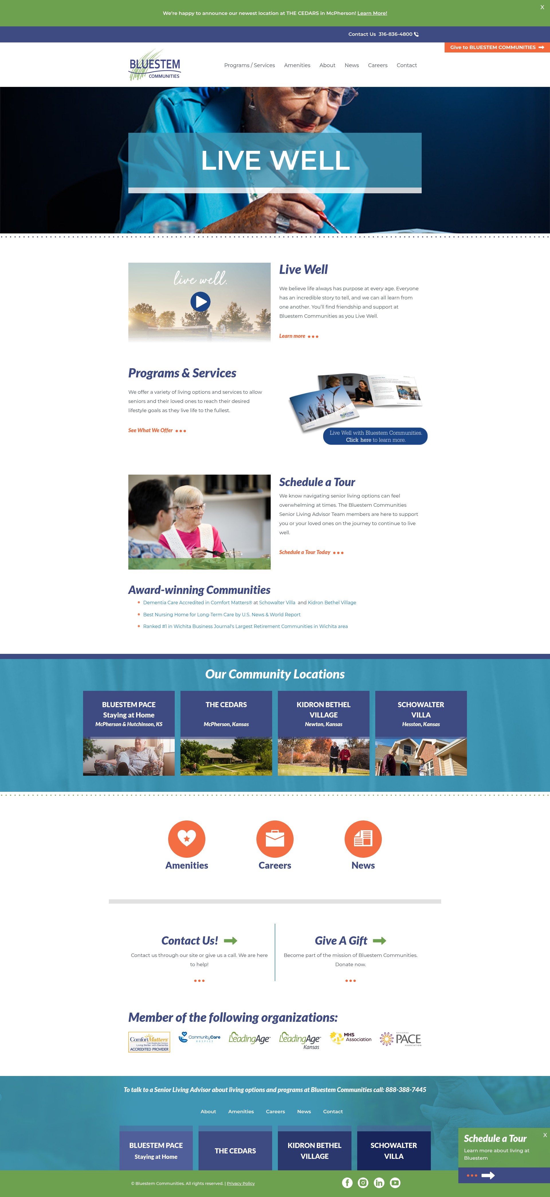 Screenshot of bluestemcommunities.org