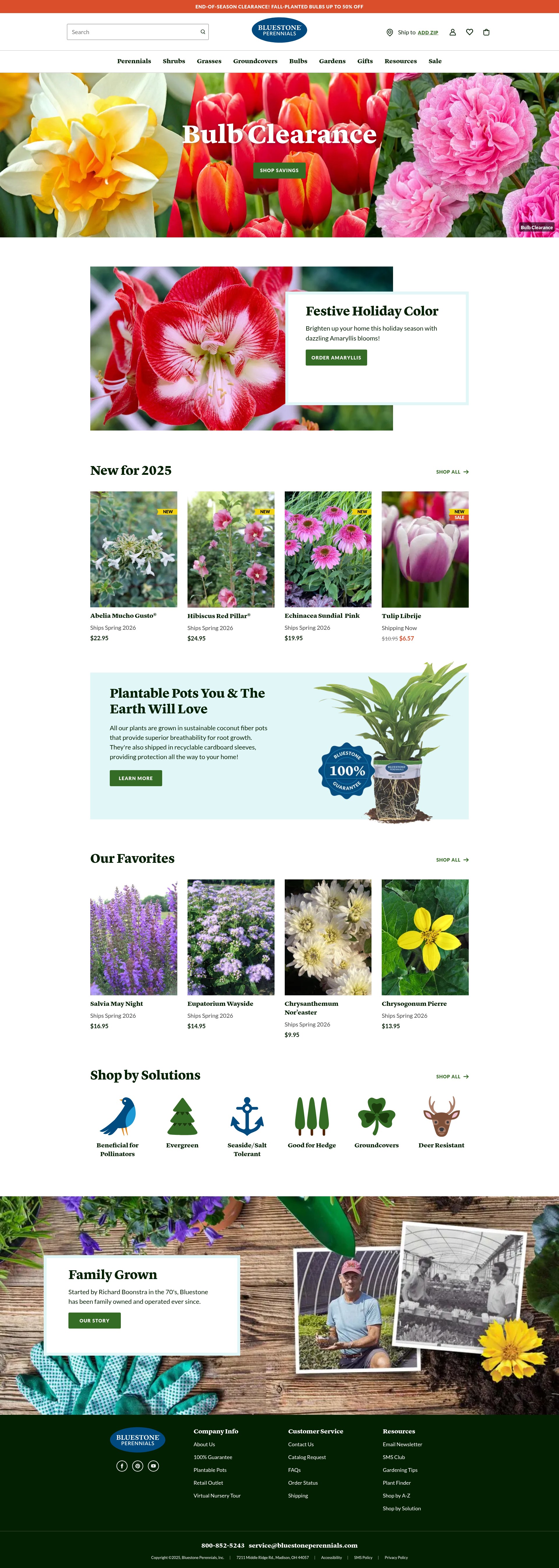 Screenshot of bluestoneperennials.com