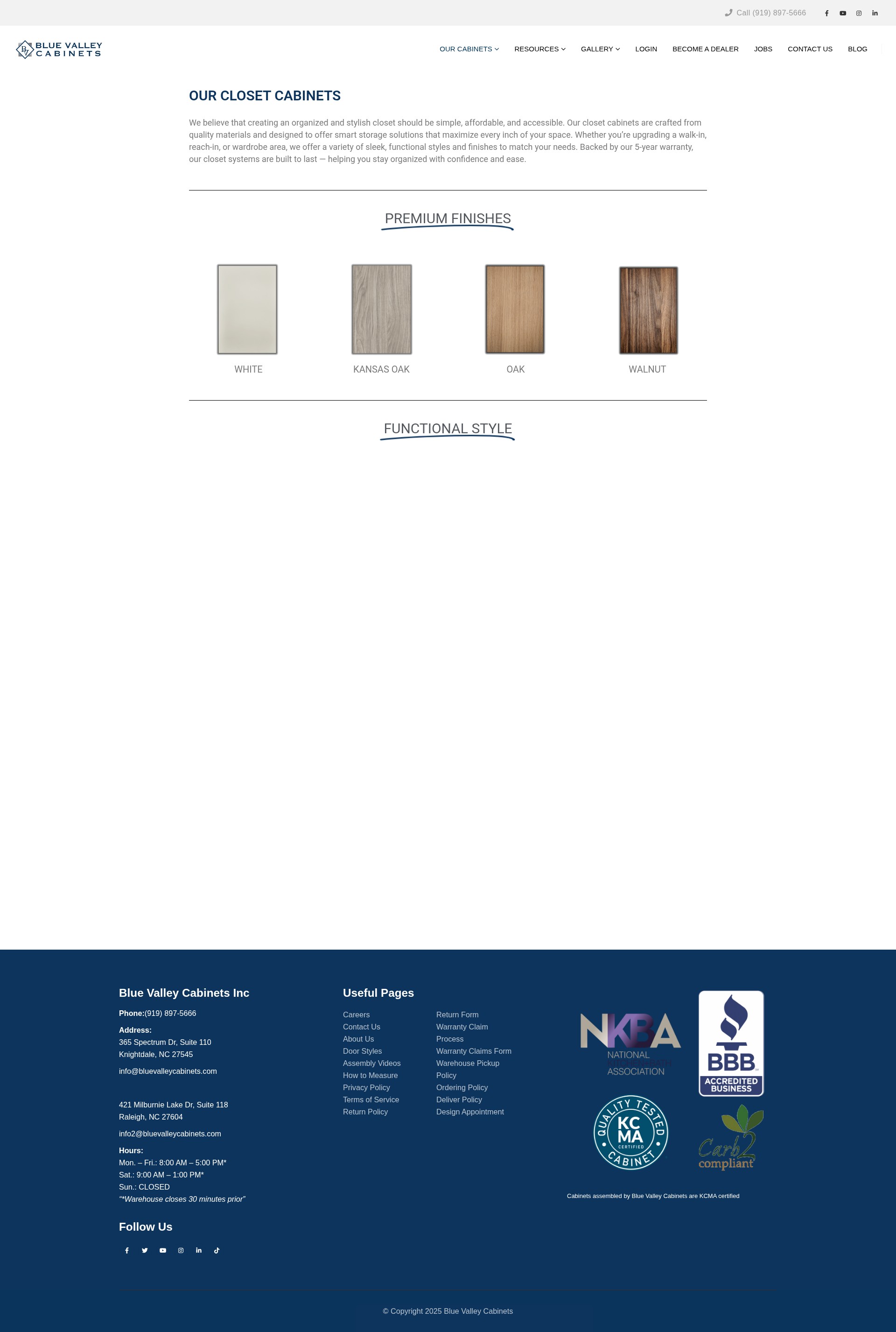 Screenshot of bluevalleycabinets.com