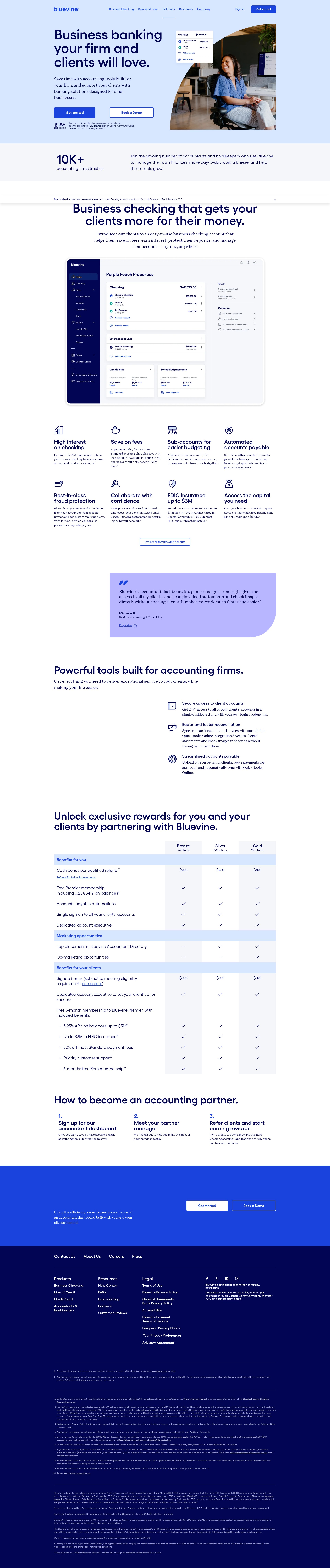 Screenshot of bluevine.com