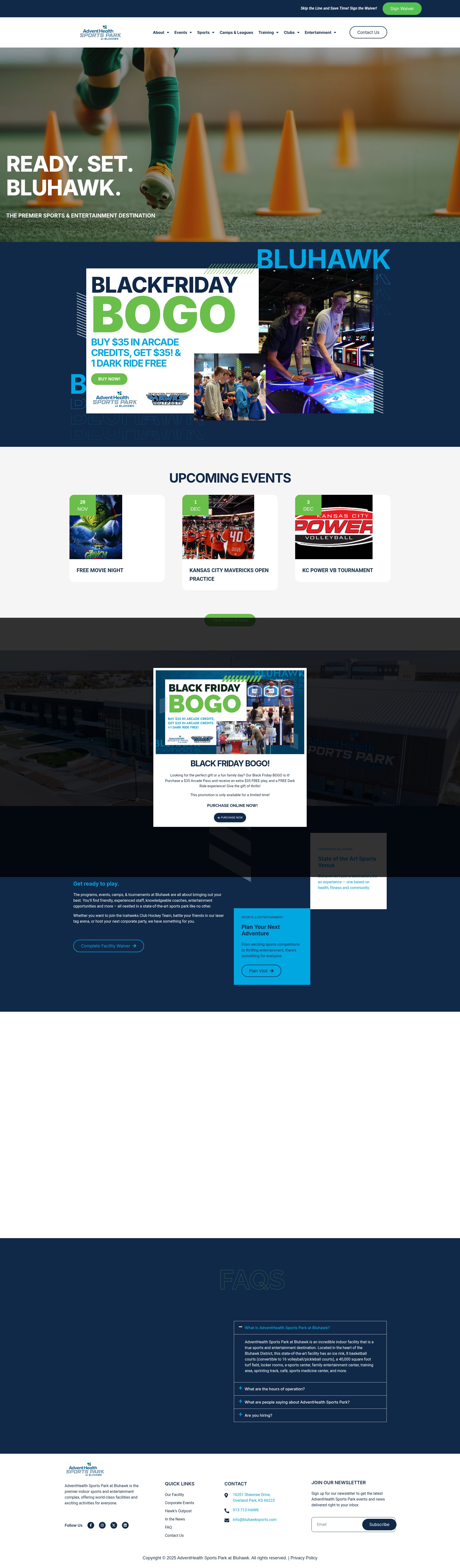 Screenshot of bluhawksports.com