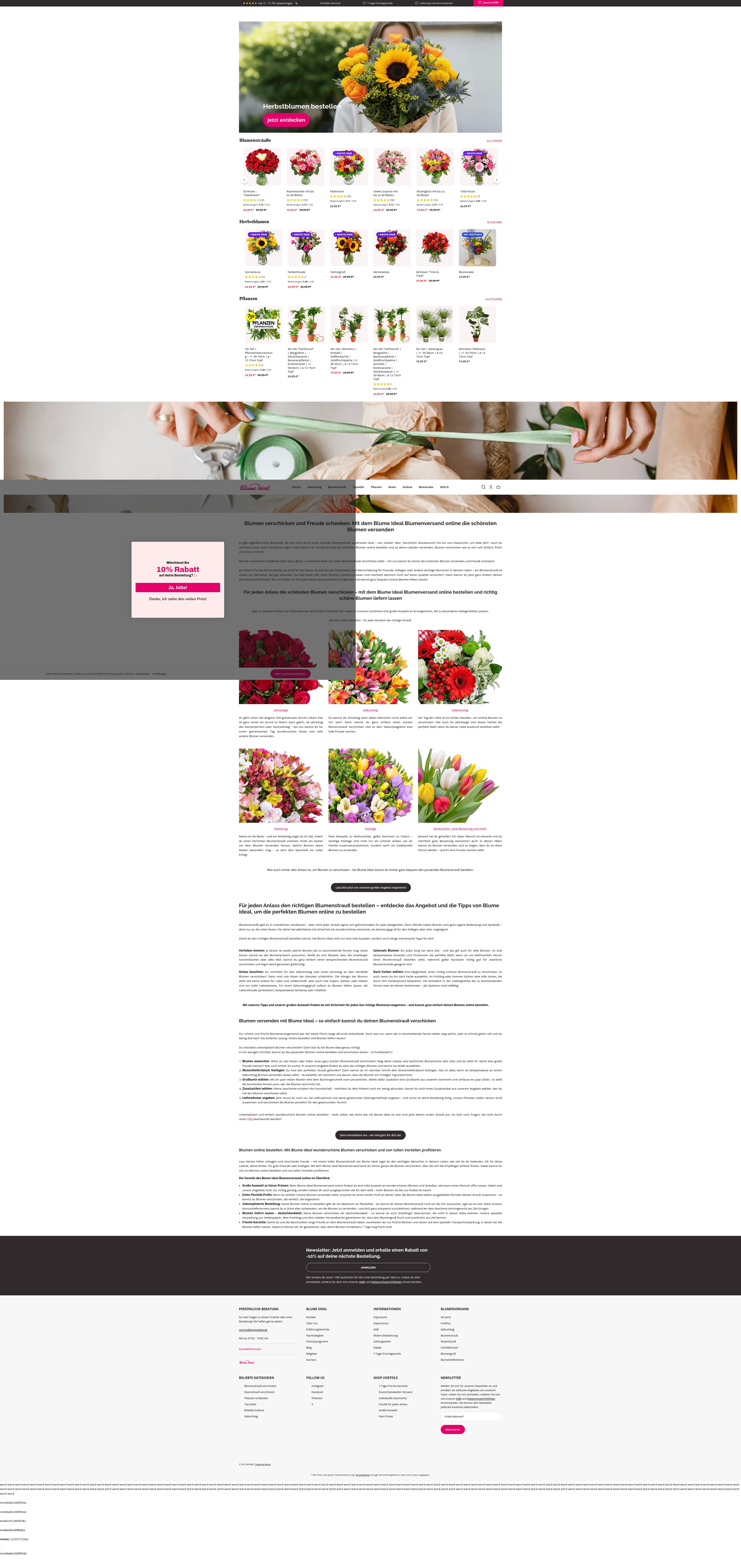 Screenshot of blumeideal.de