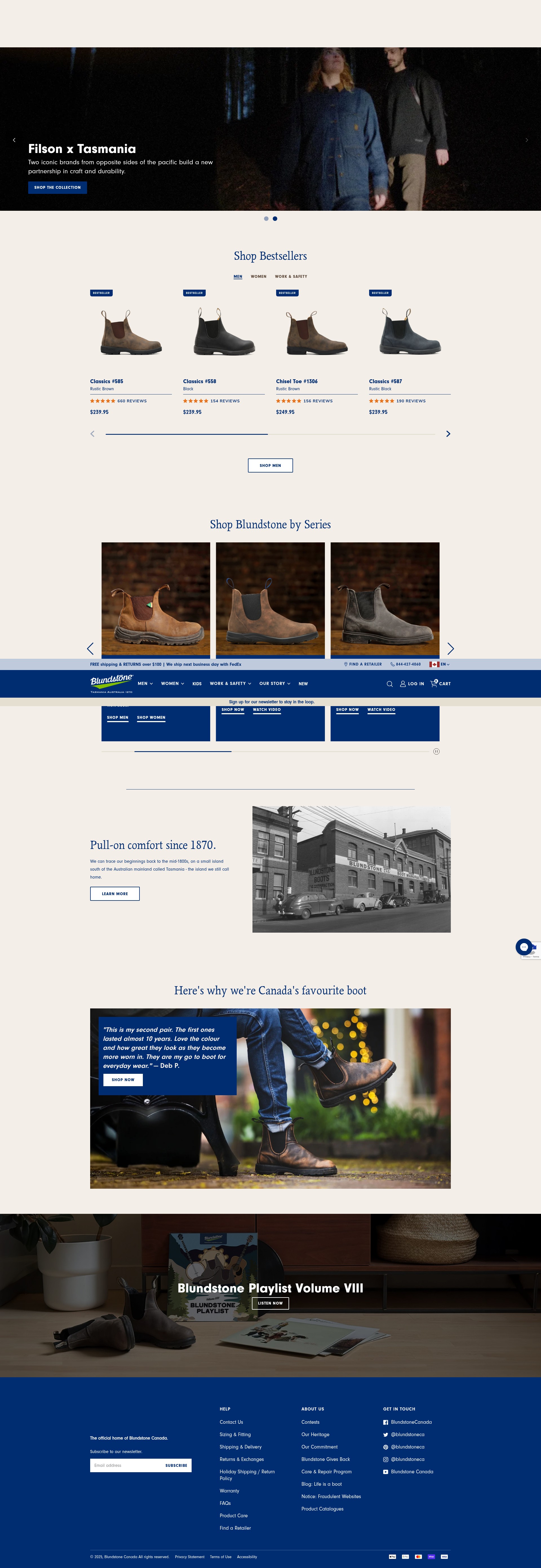 Screenshot of blundstone.ca