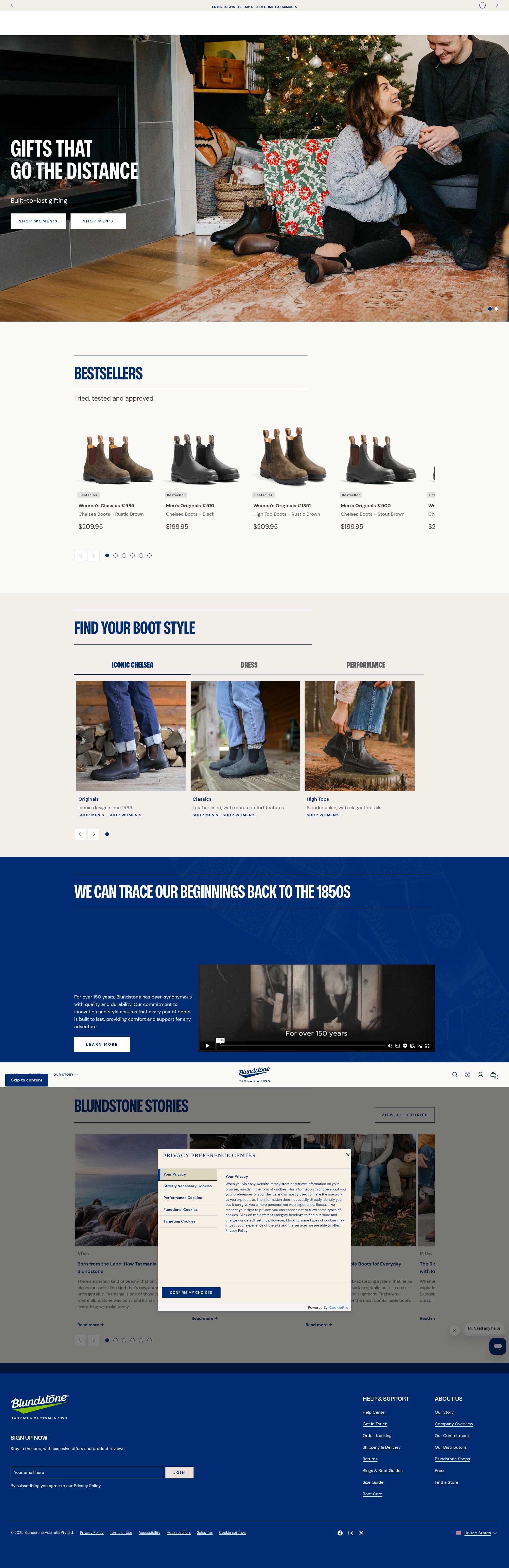 Screenshot of blundstone.com