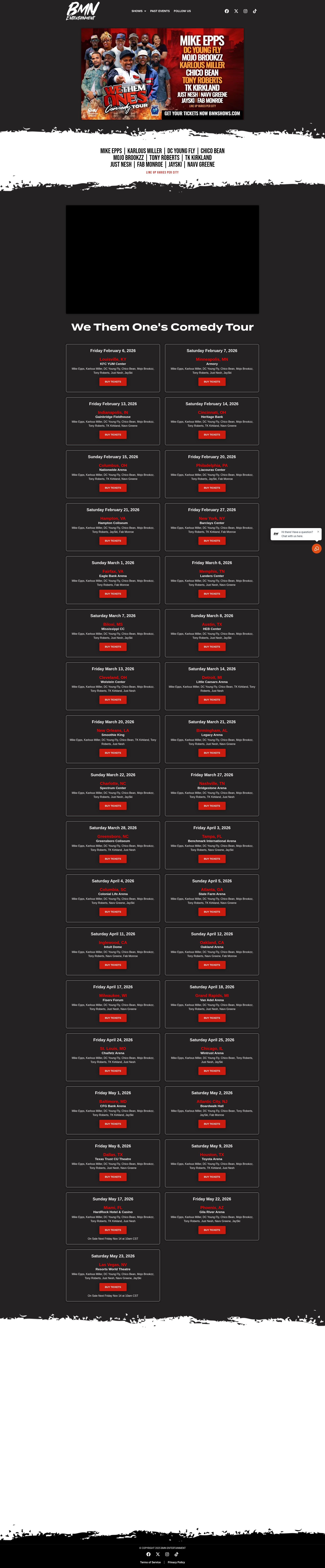 Screenshot of bmnshows.com