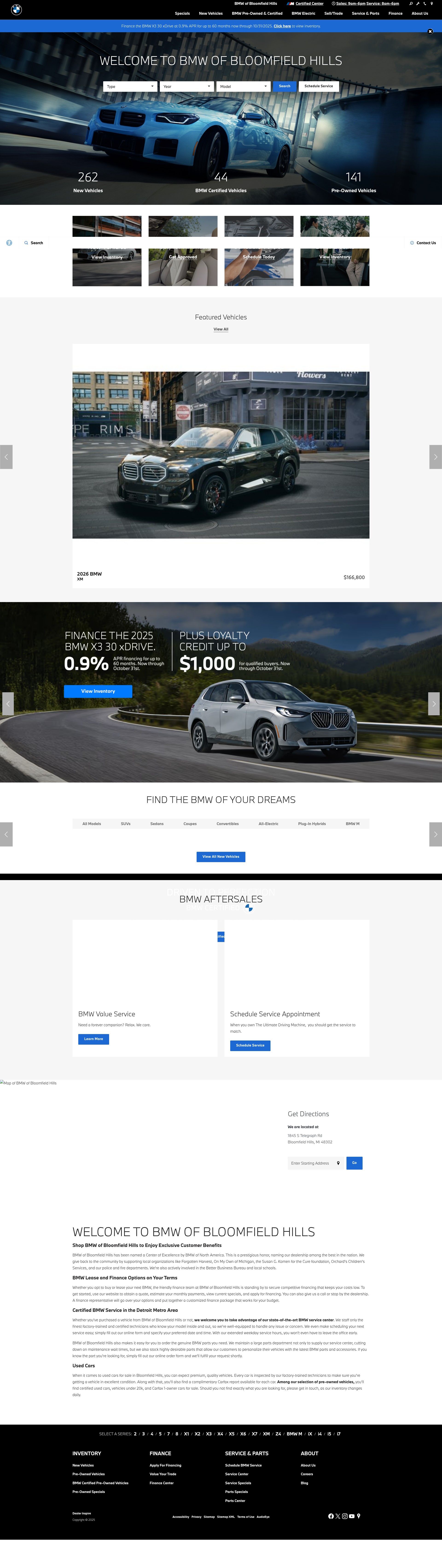 Screenshot of bmwbloomfieldhills.com
