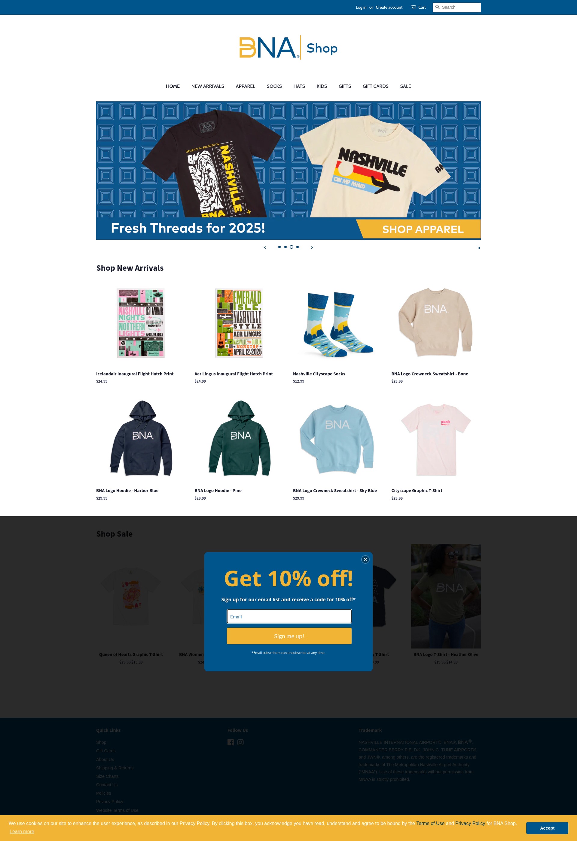 Screenshot of bnashop.com