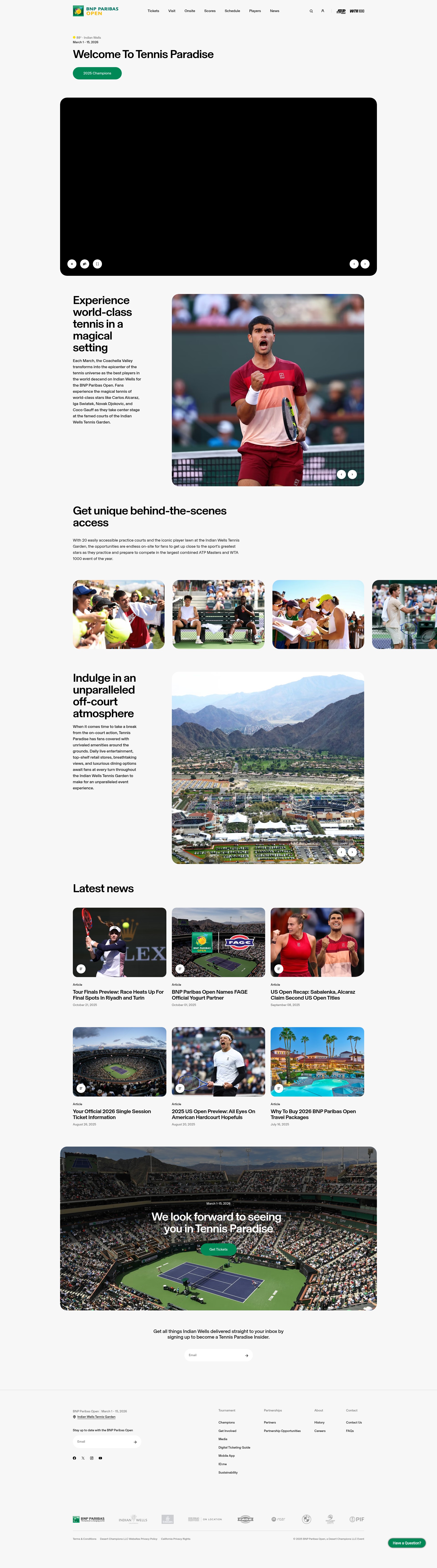 Screenshot of bnpparibasopen.com