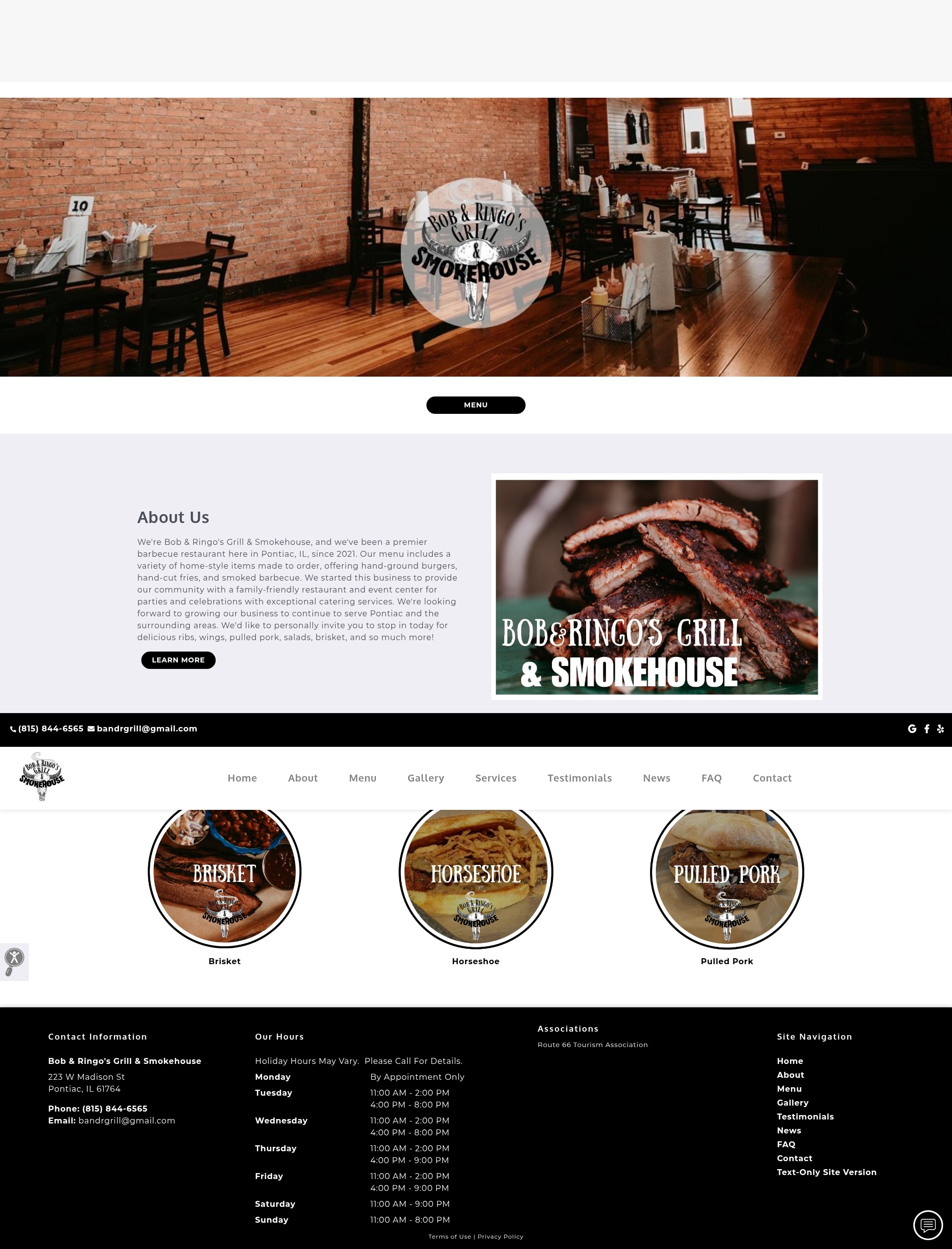 Screenshot of bobandringossmokehouse.com