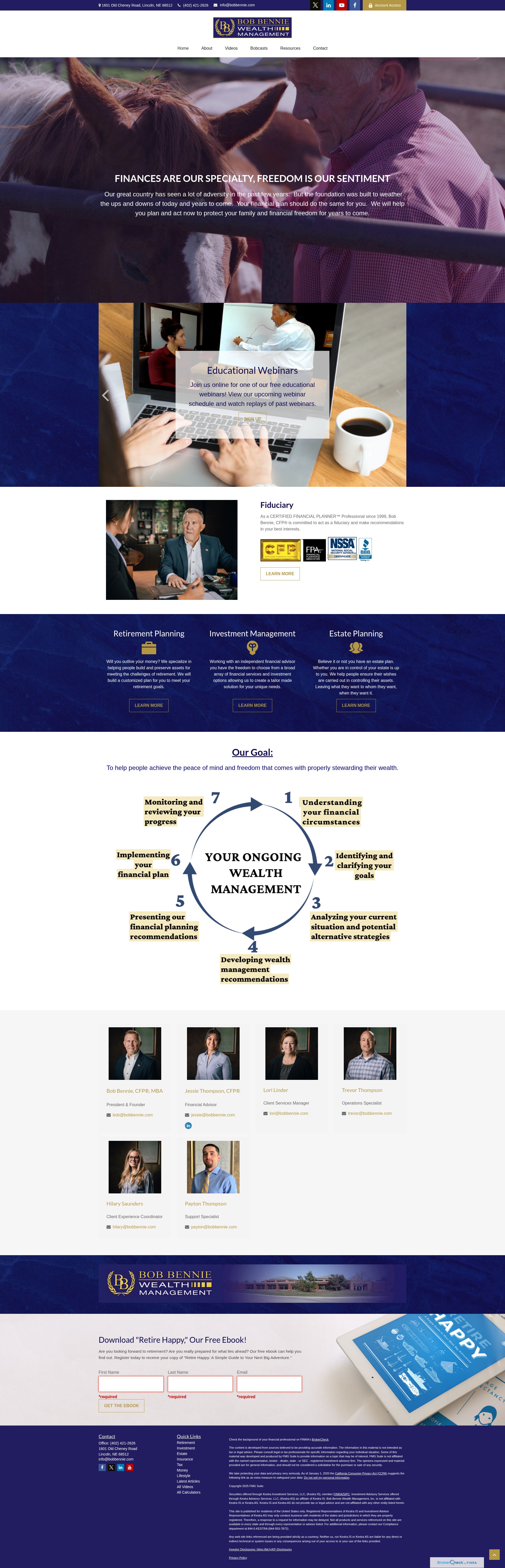 Screenshot of bobbennie.com