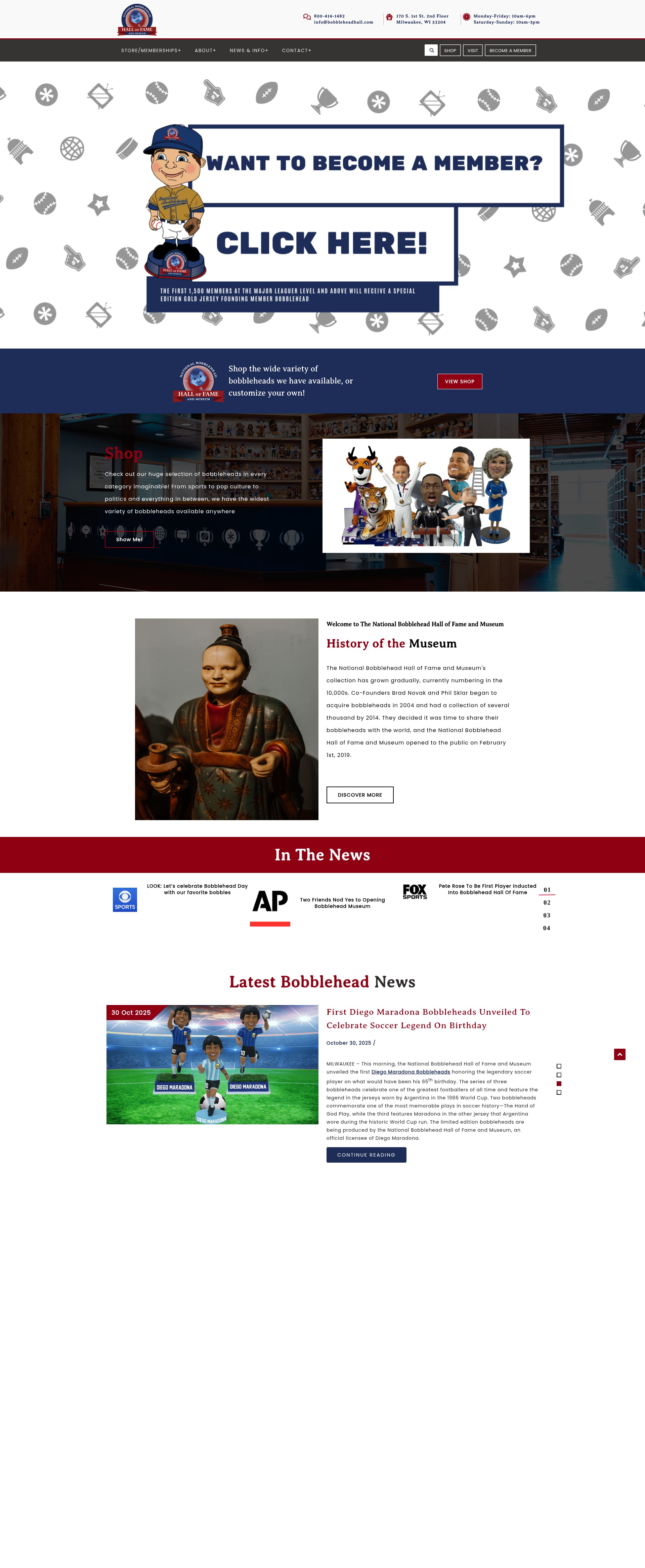 Screenshot of bobbleheadhall.com