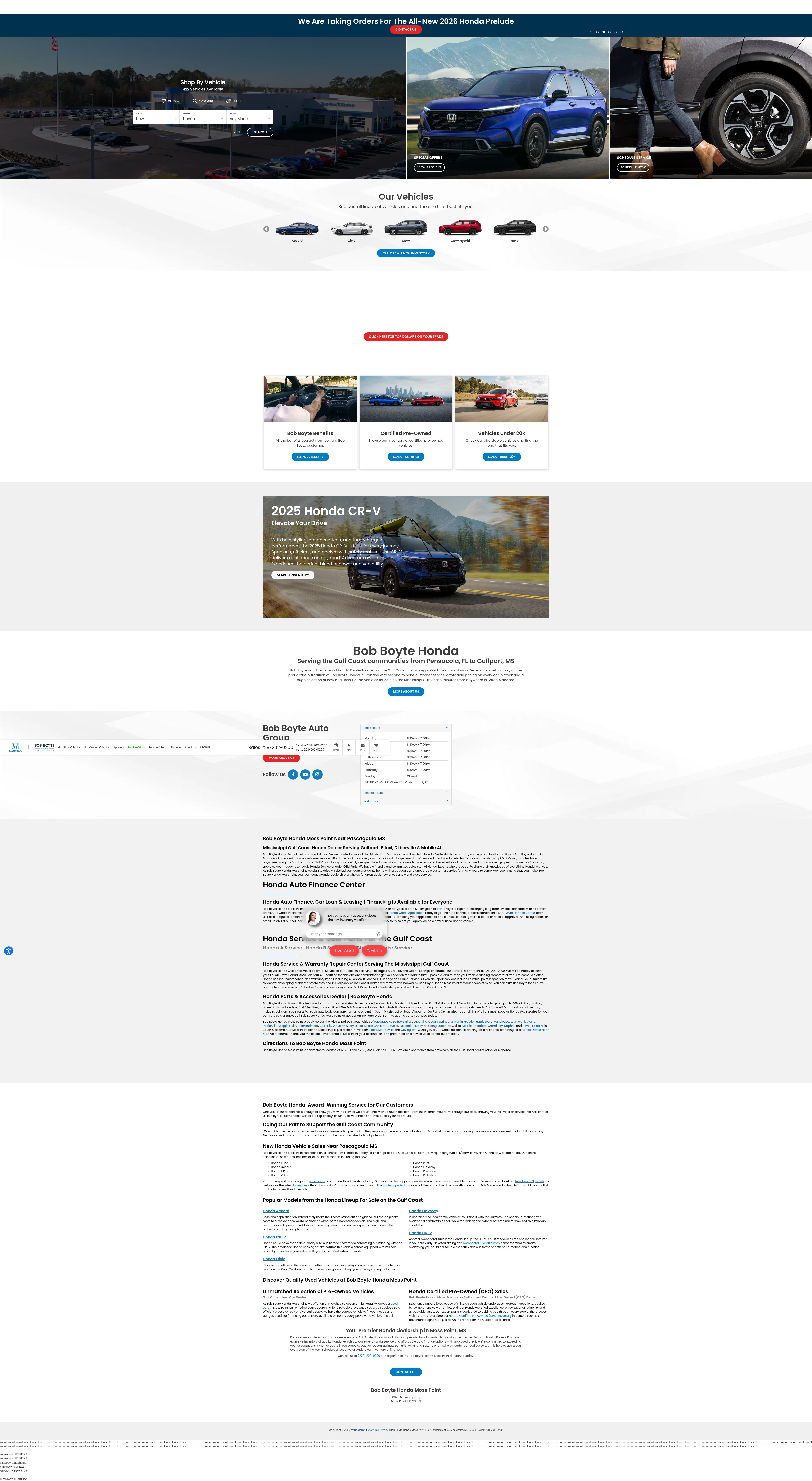 Screenshot of bobboytehondamosspoint.com