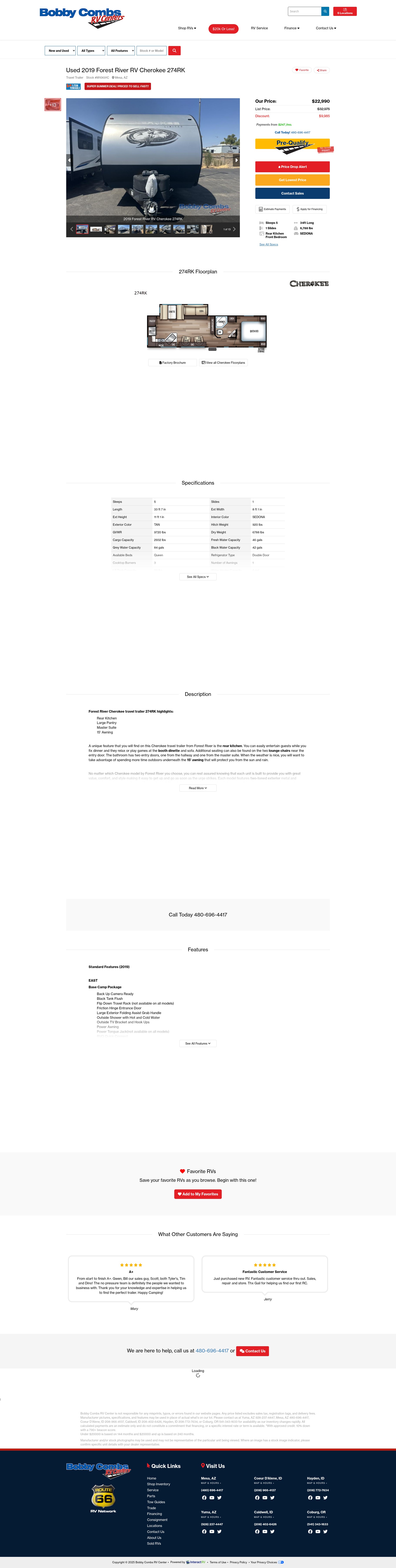 Screenshot of bobbycombsrvcenter.com