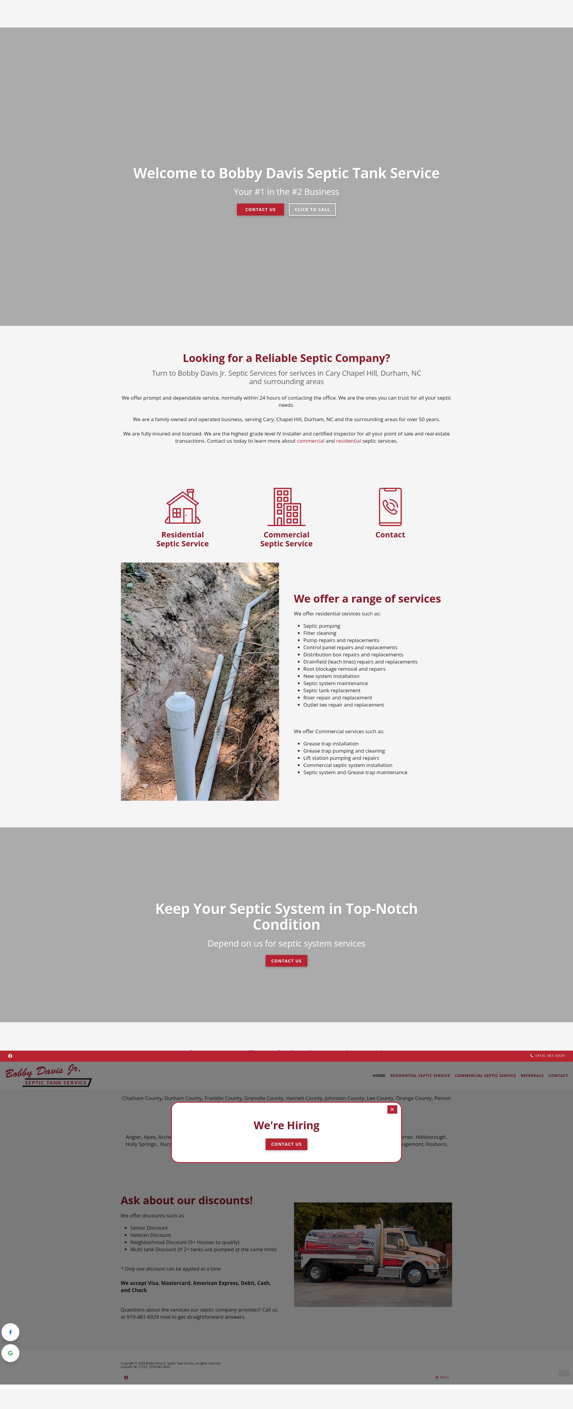 Screenshot of bobbydavisseptic.com