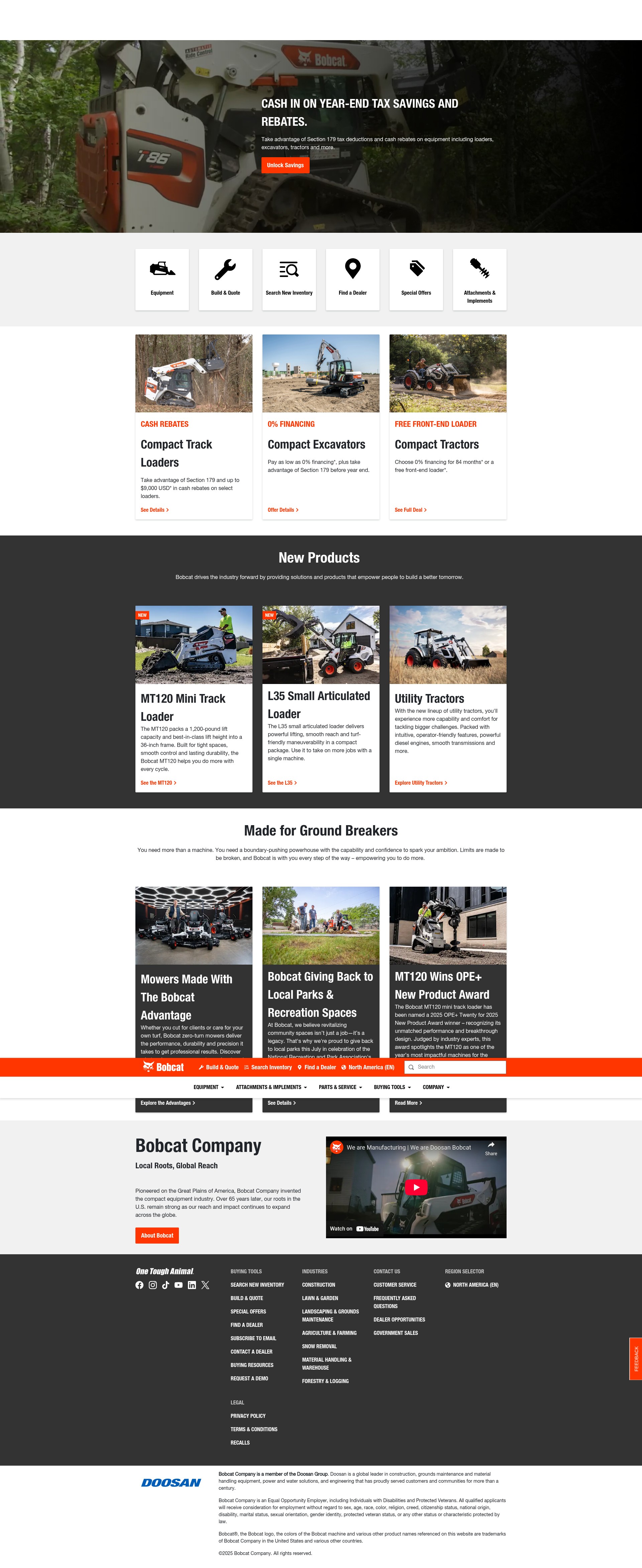 Screenshot of bobcat.com
