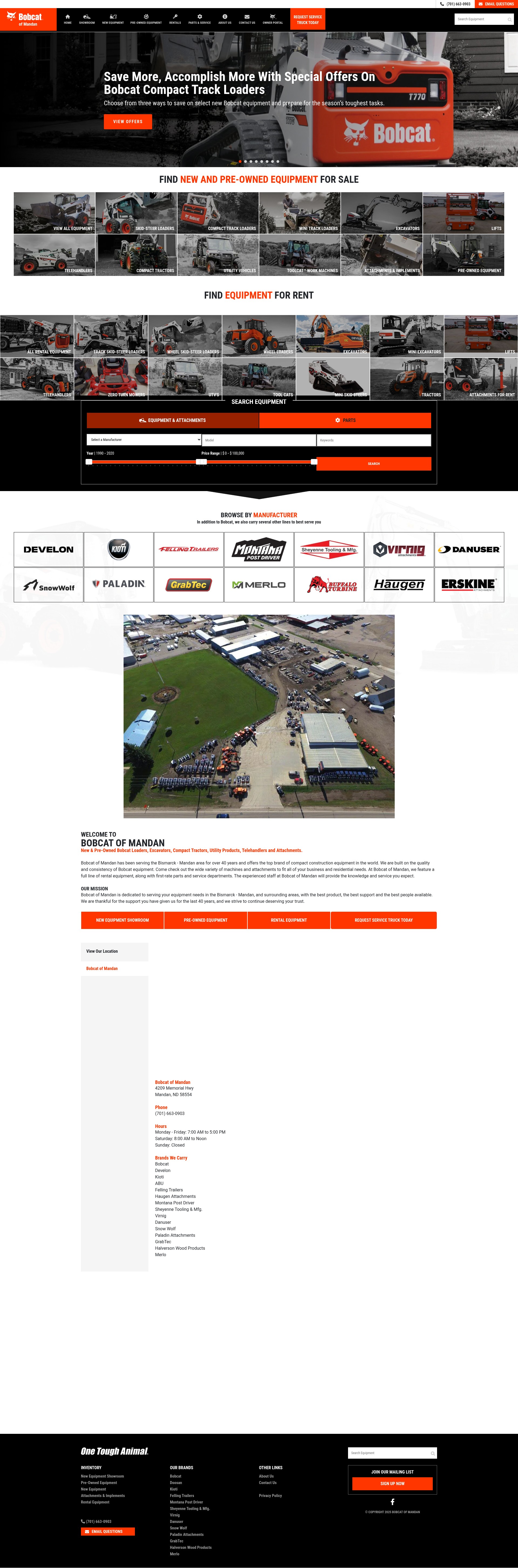 Screenshot of bobcatofmandan.com