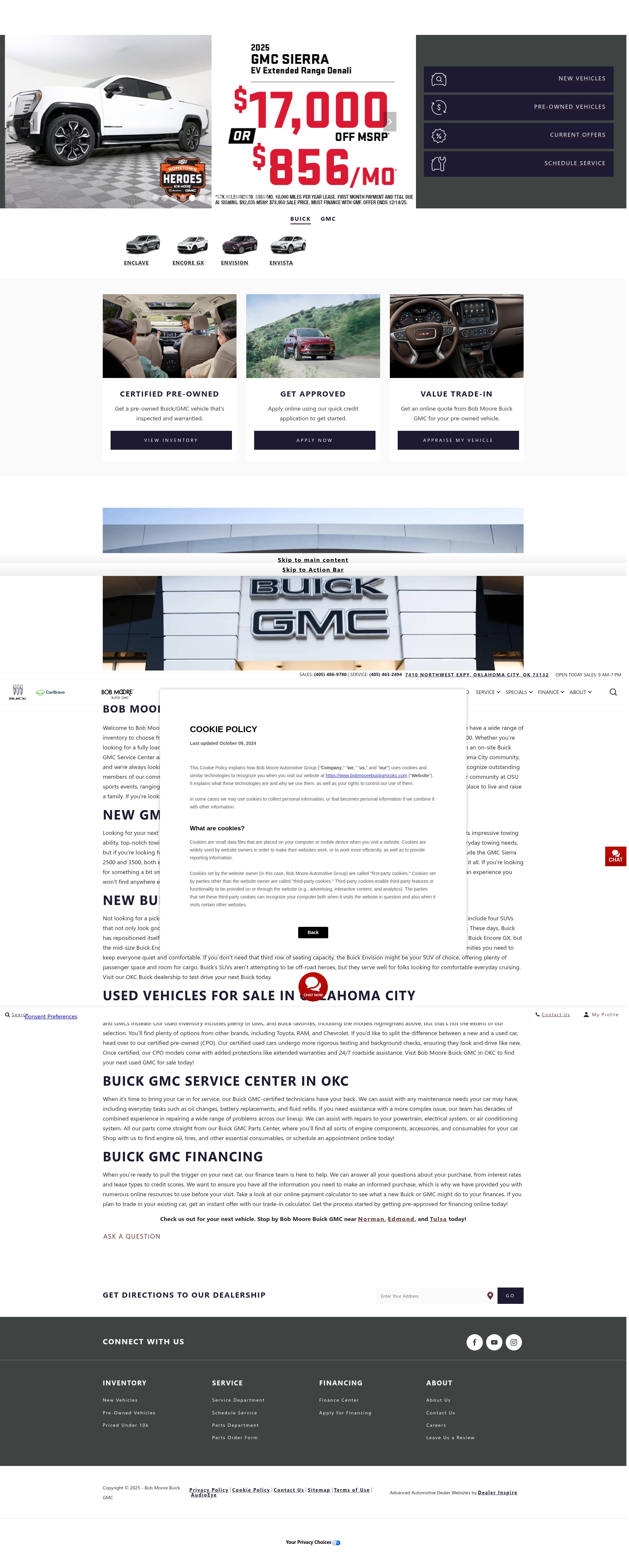 Screenshot of bobmoorebuickgmcokc.com