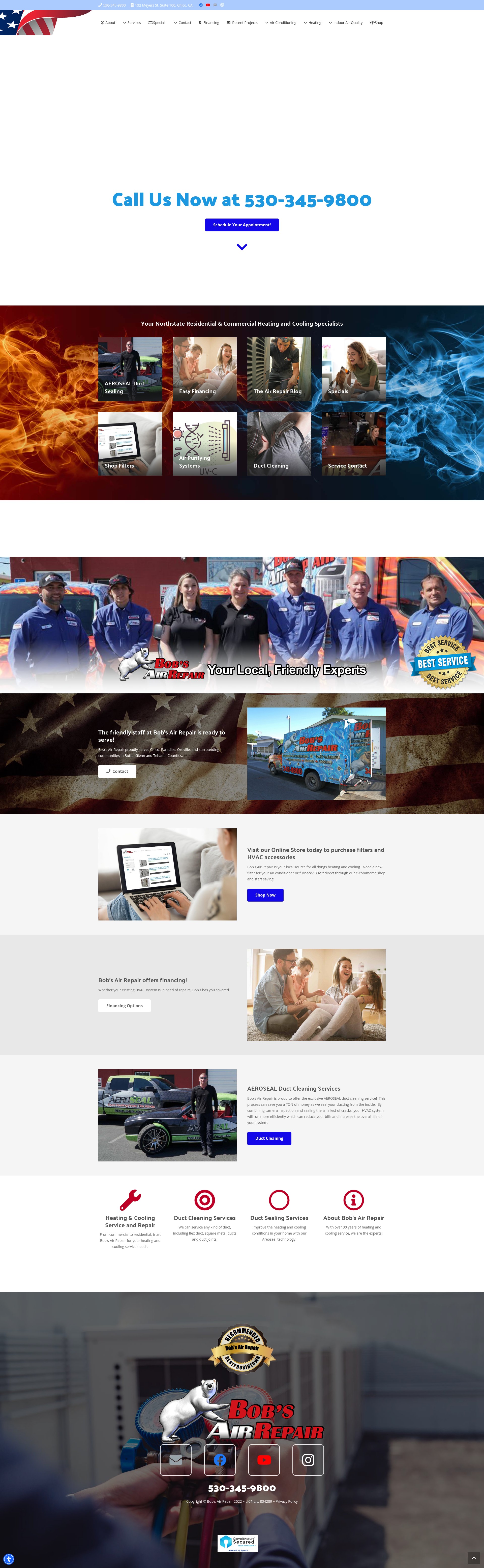 Screenshot of bobsairrepair.com