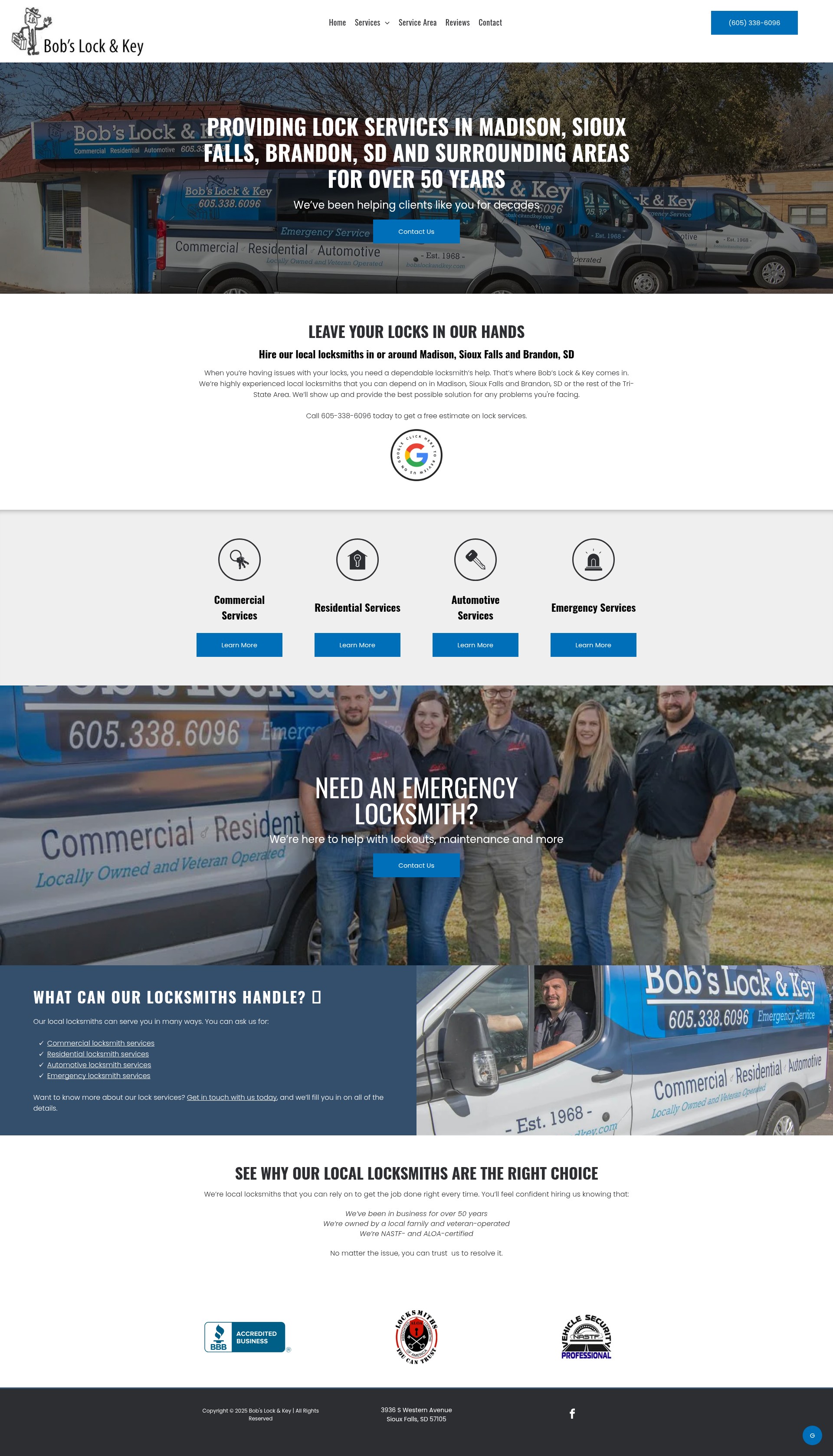 Screenshot of bobslockandkey.com