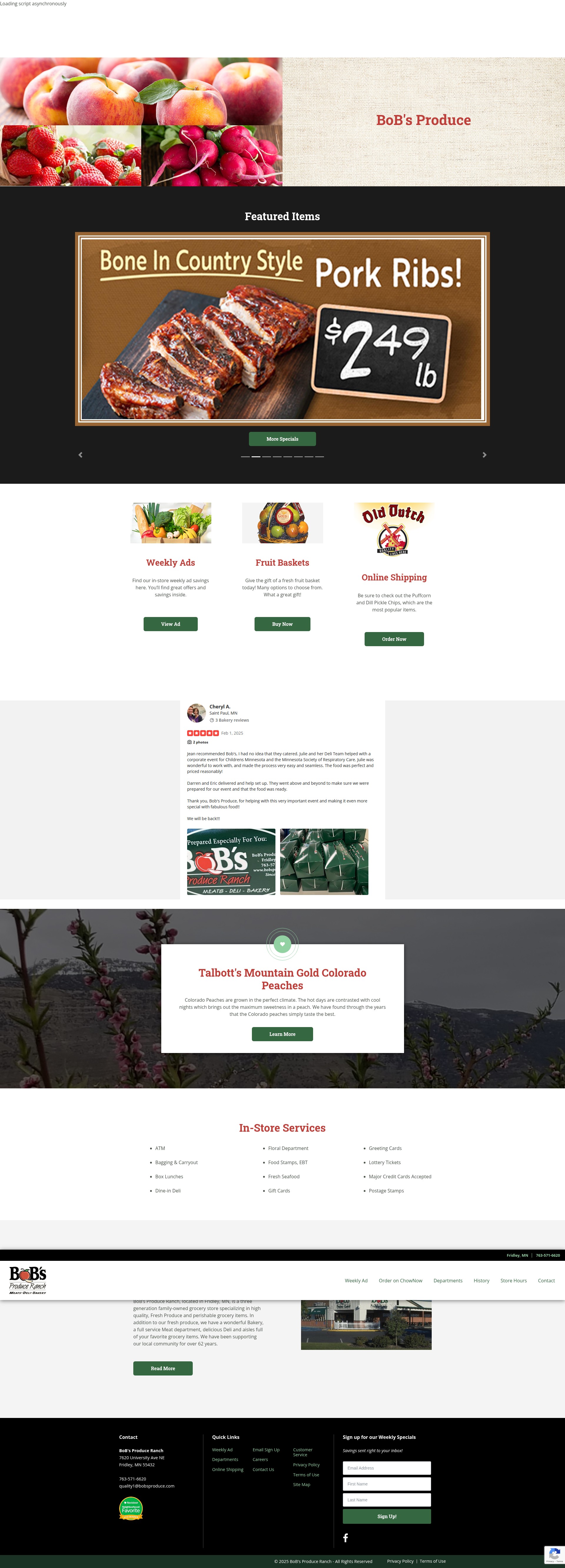 Screenshot of bobsproduce.com