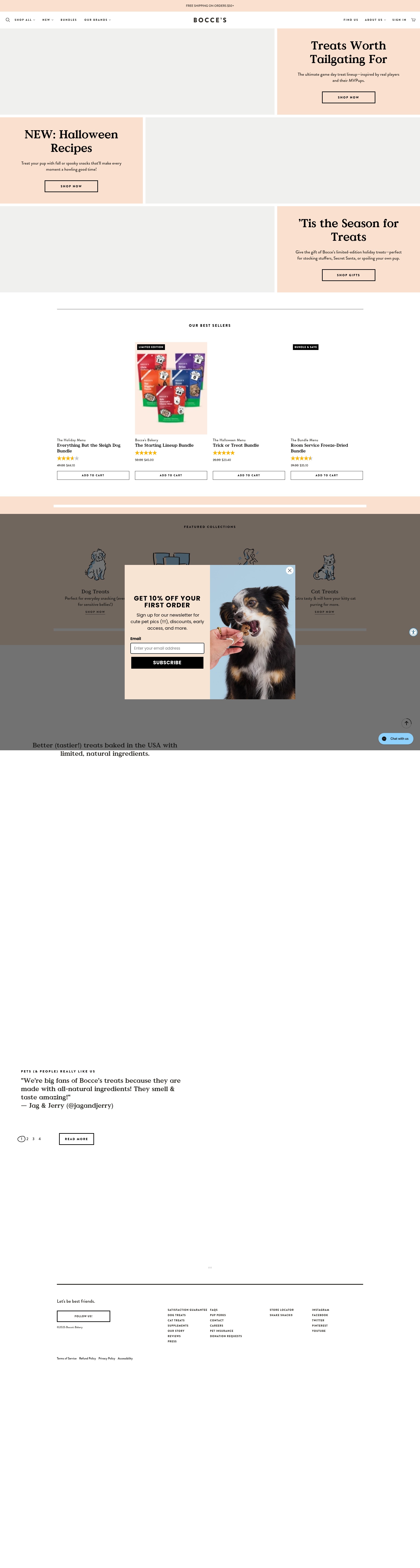 Screenshot of boccesbakery.com