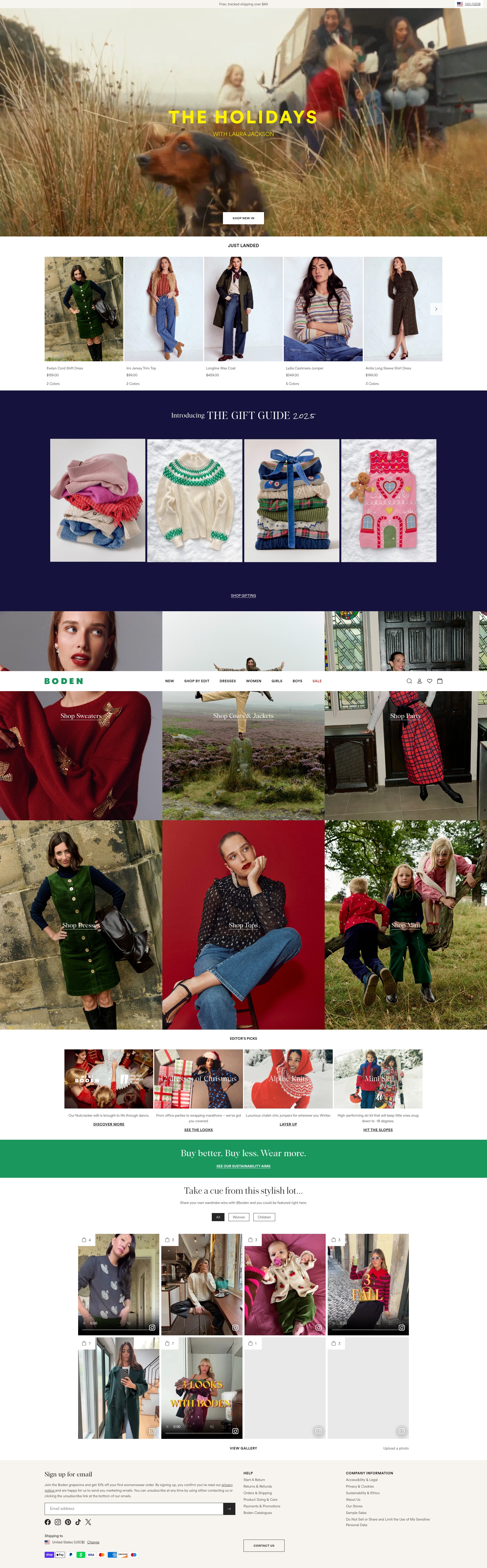 Screenshot of boden.com