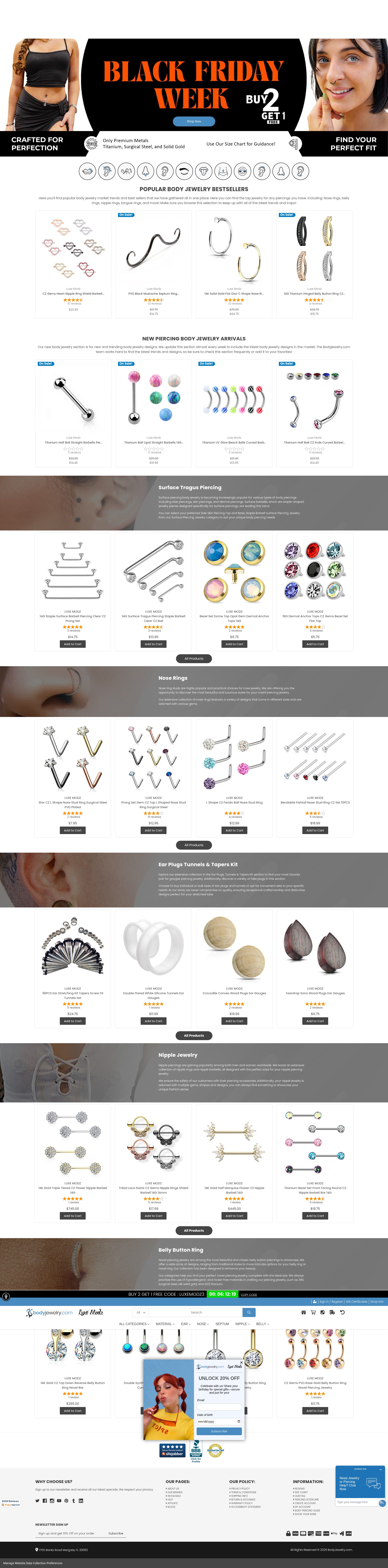Screenshot of bodyjewelry.com