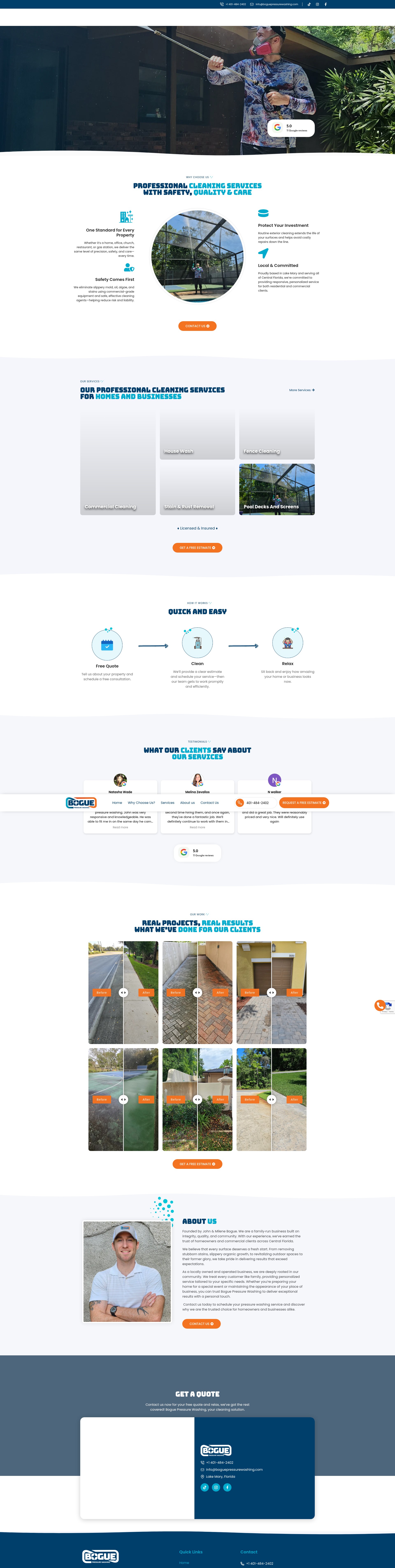 Screenshot of boguepressurewashing.com