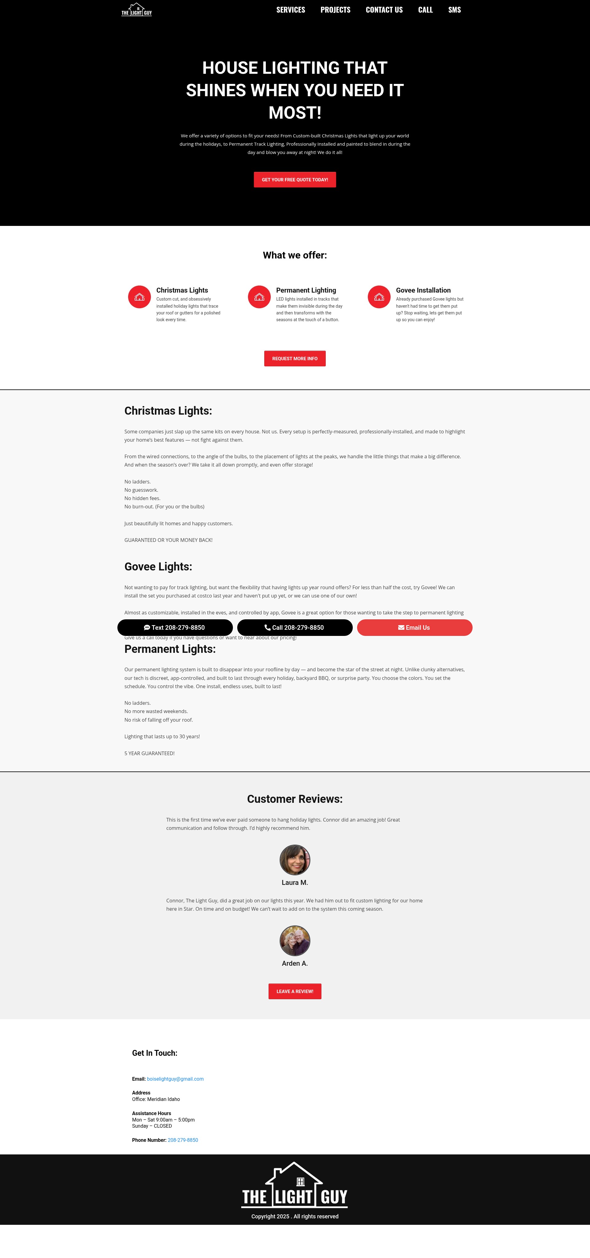 Screenshot of boiselightguy.com