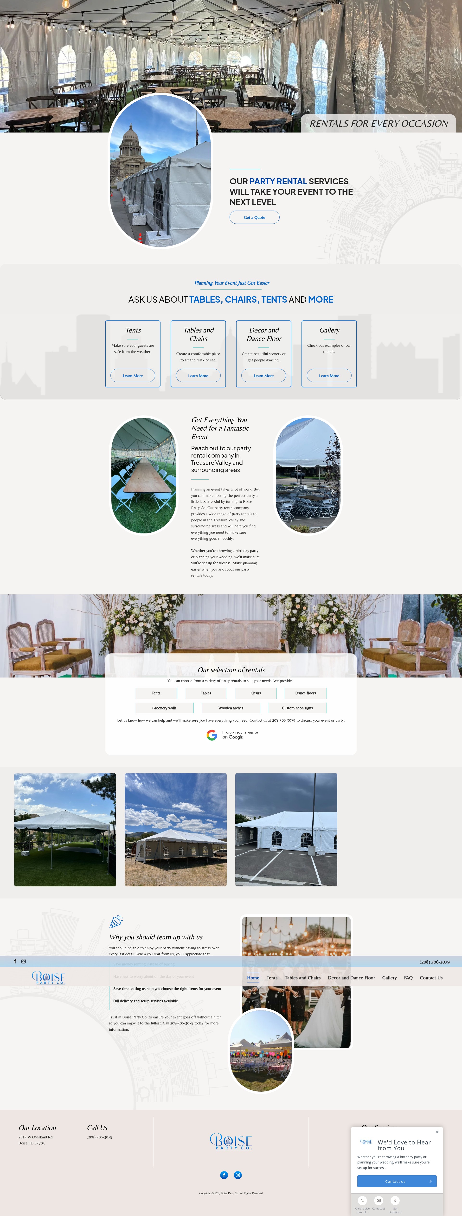 Screenshot of boisepartyco.com