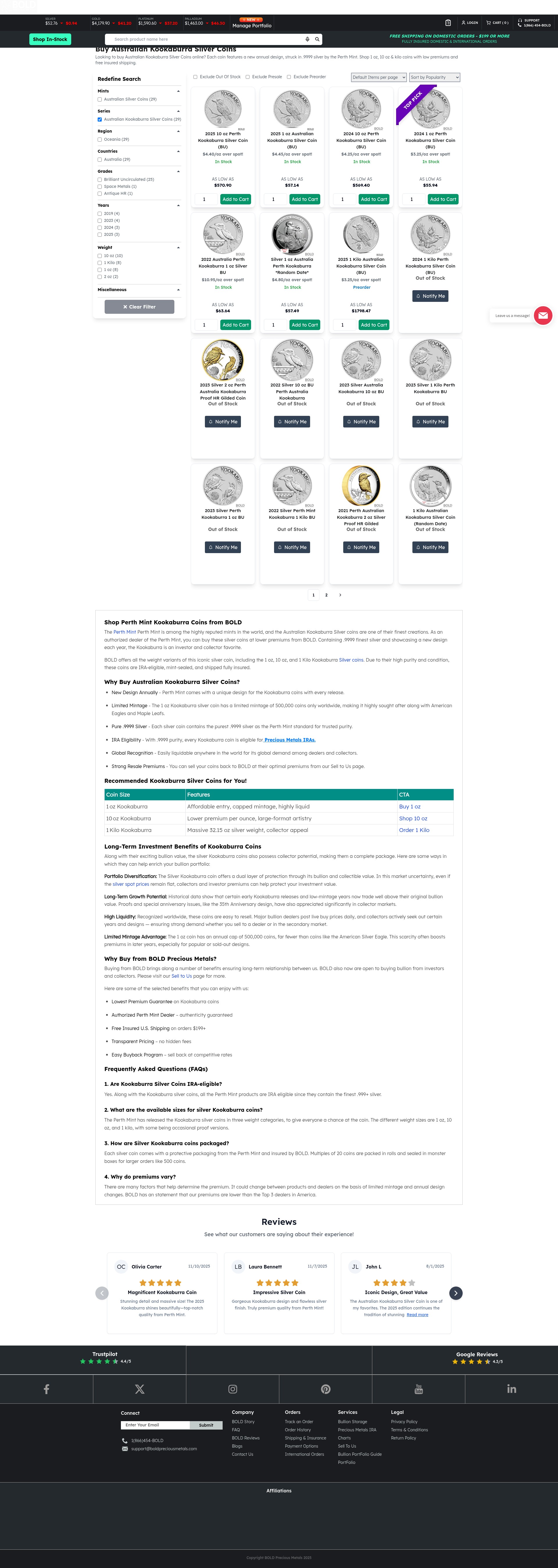 Screenshot of boldpreciousmetals.com