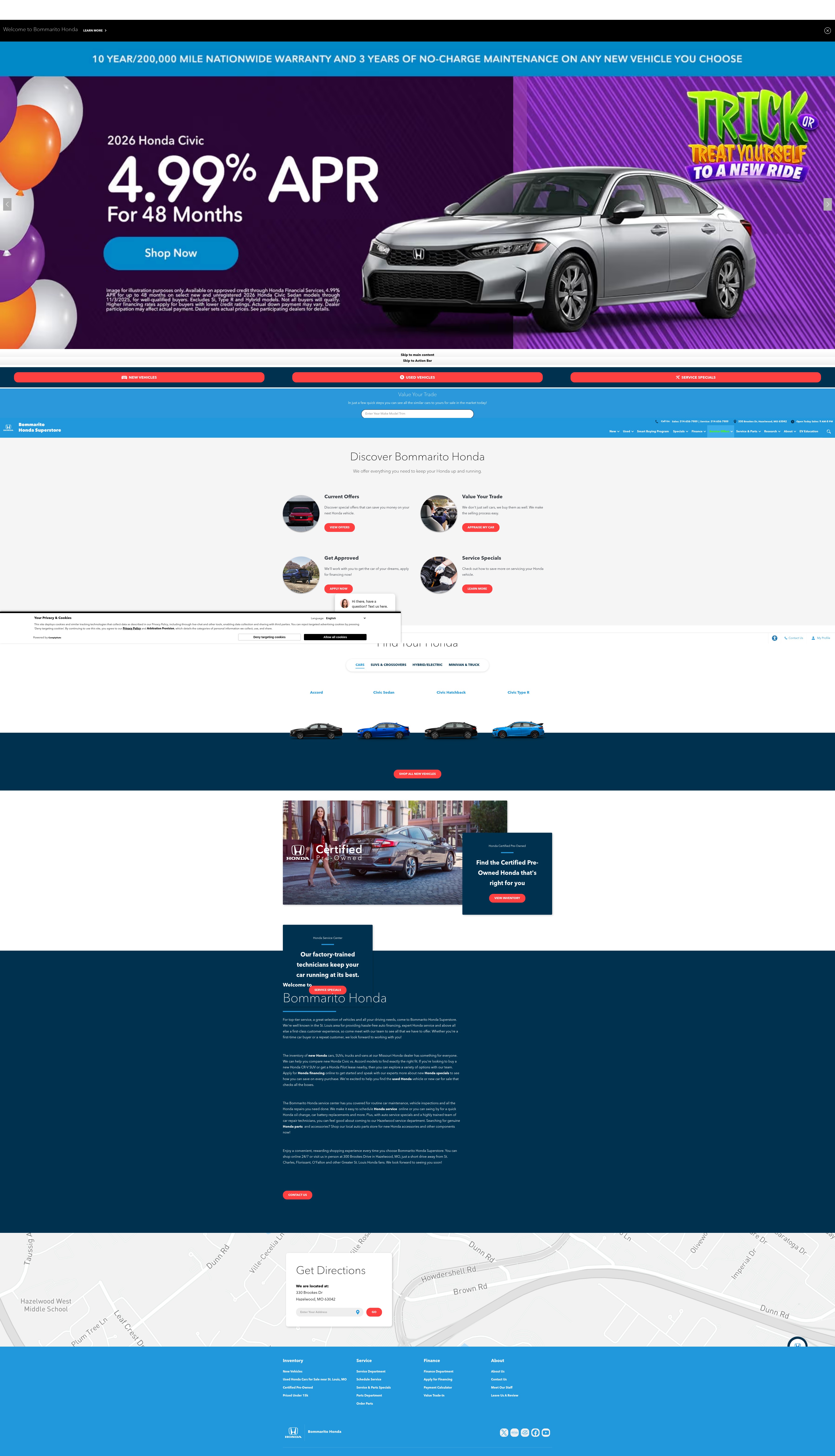 Screenshot of bommaritohonda.com