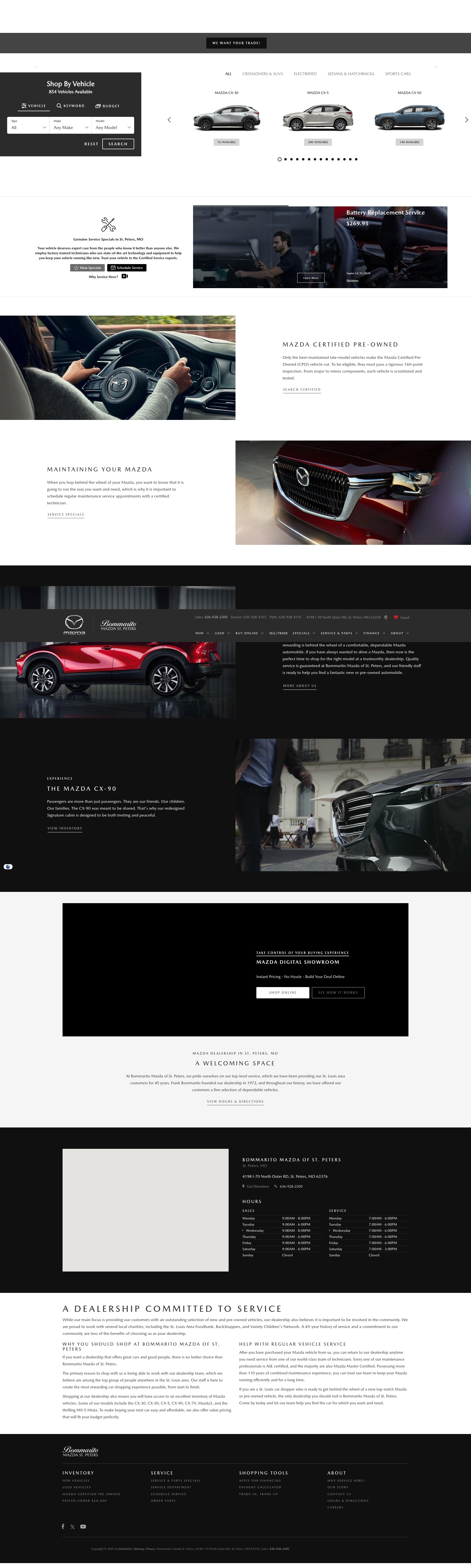 Screenshot of bommaritomazdastpeters.com