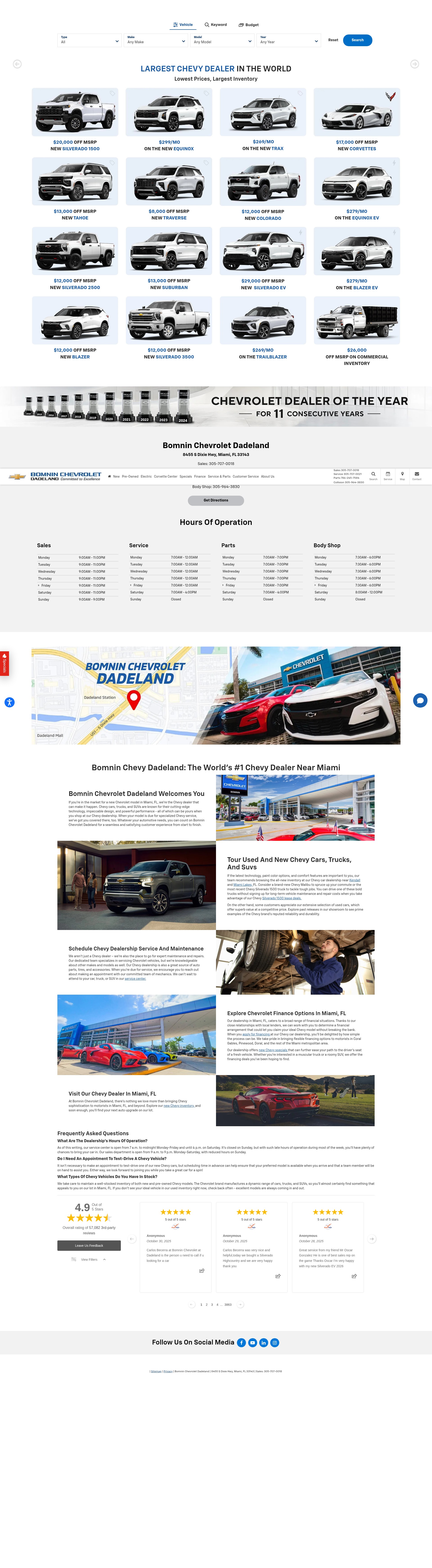 Screenshot of bomninchevrolet.com