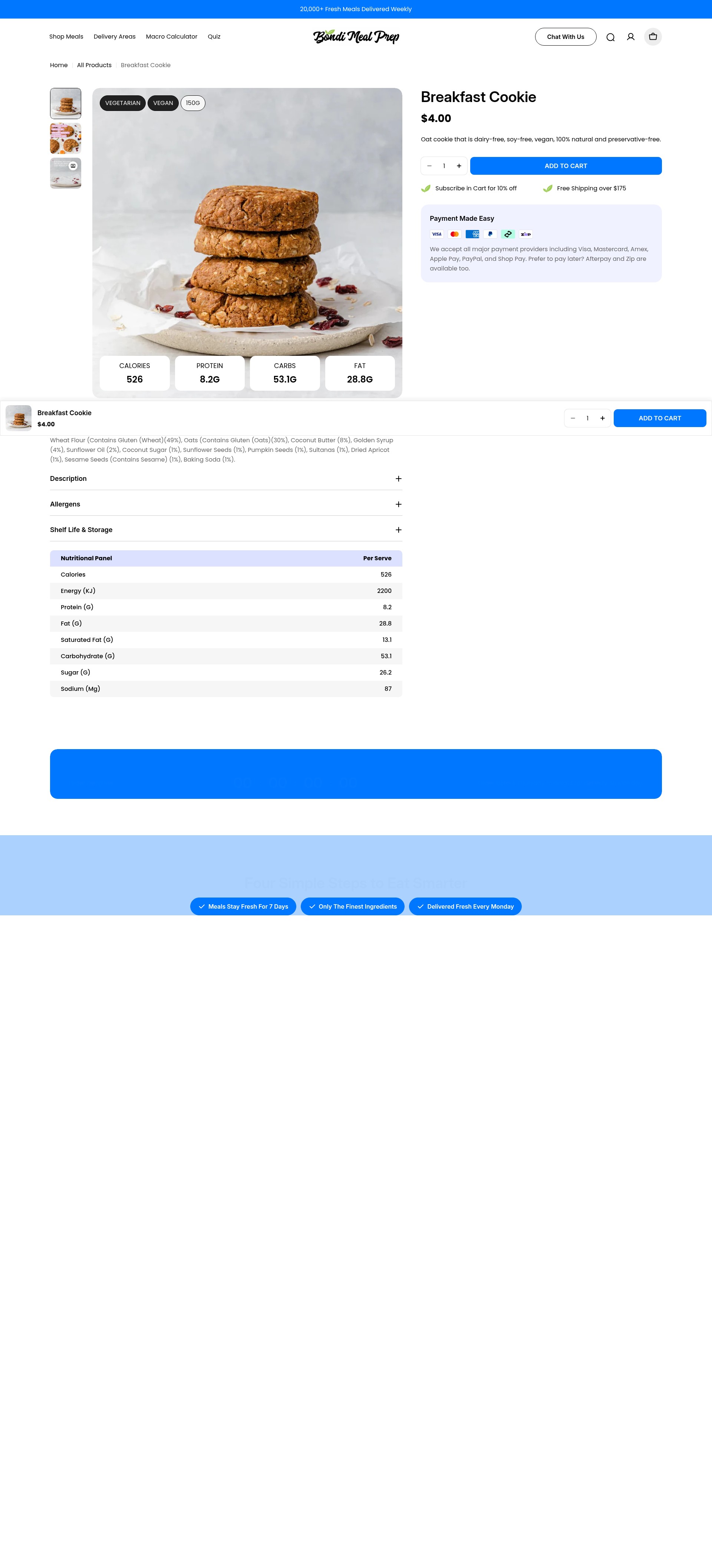 Screenshot of bondimealprep.com.au