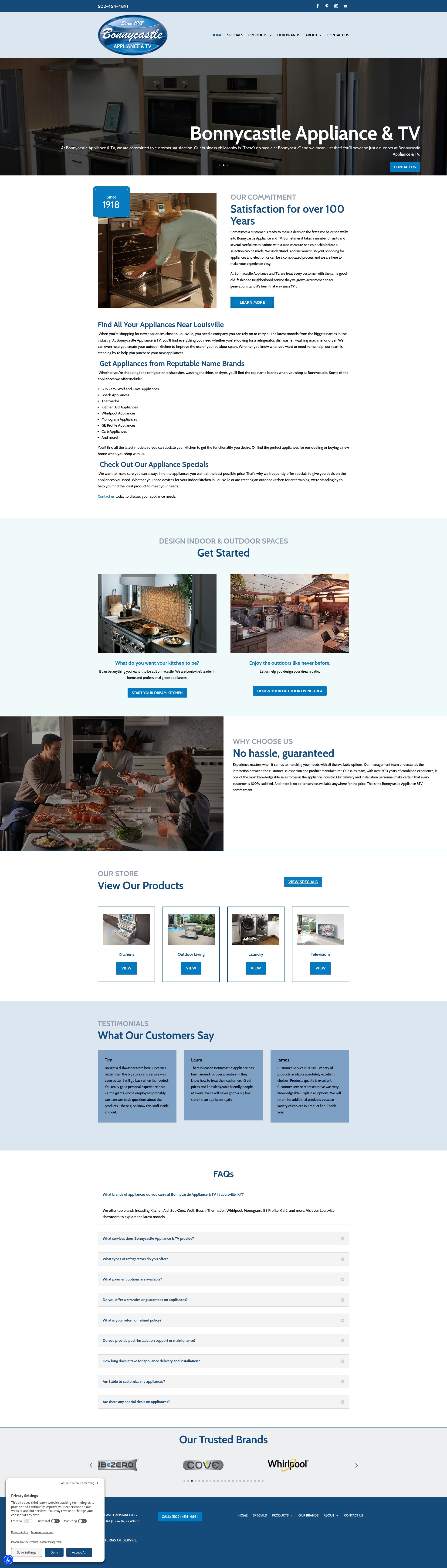 Screenshot of bonnycastleappliance.com