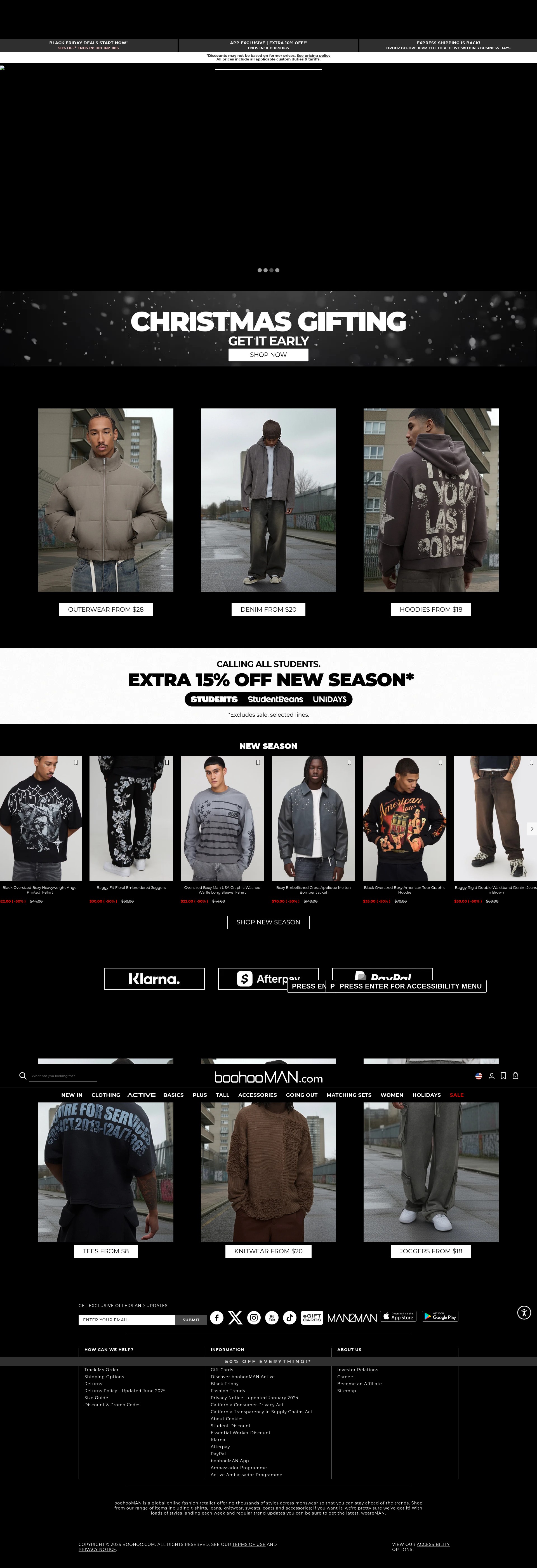Screenshot of boohooman.com