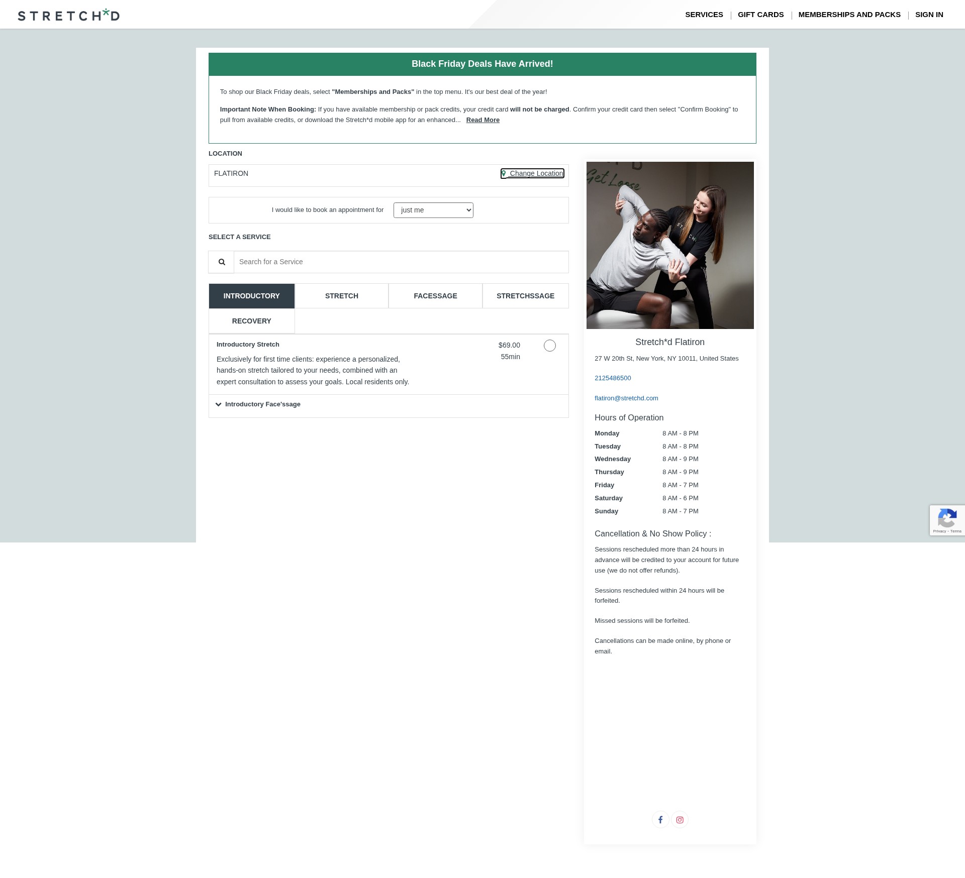 Screenshot of book.stretchd.com