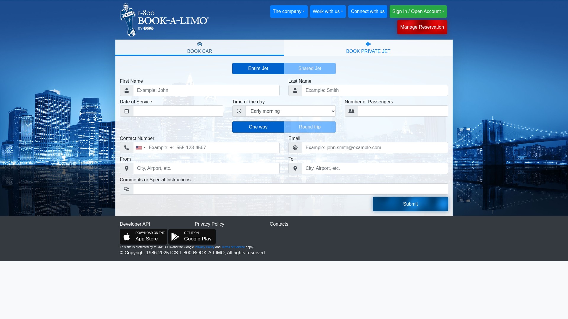 Screenshot of bookalimo.com
