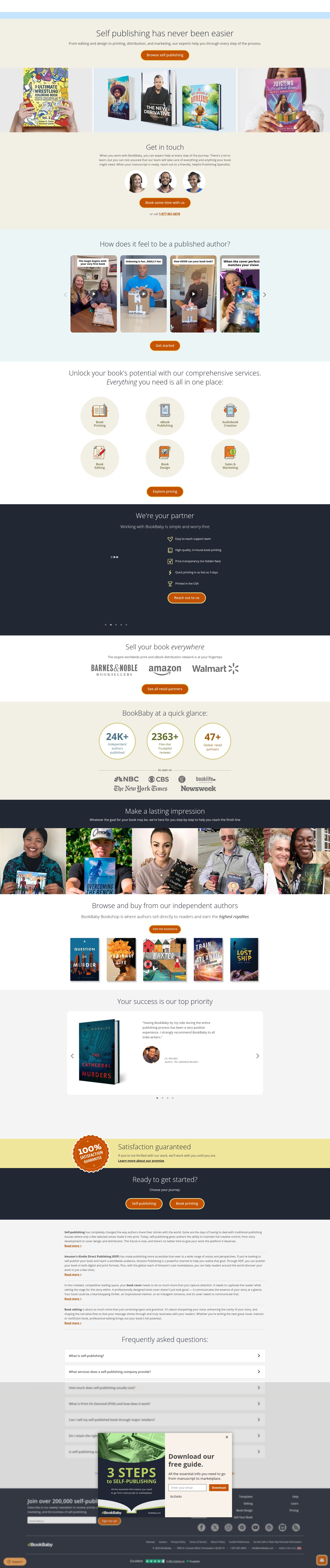 Screenshot of bookbaby.com