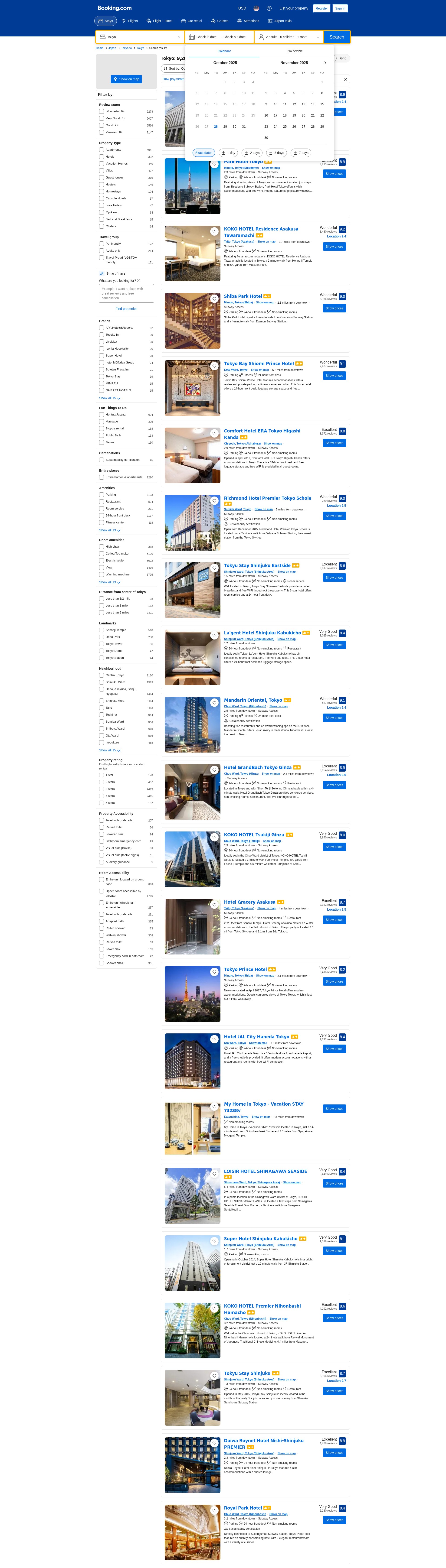 Screenshot of booking.com