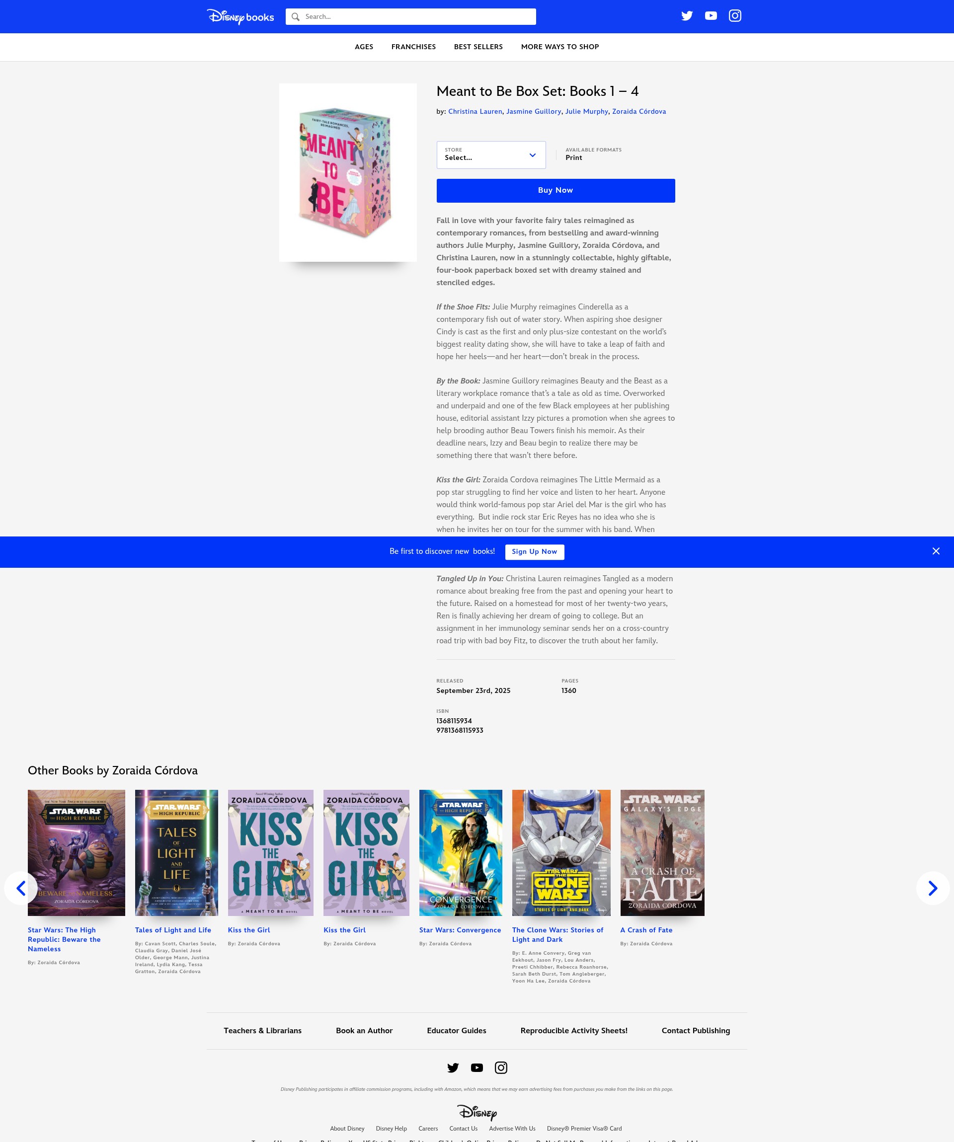 Screenshot of books.disney.com